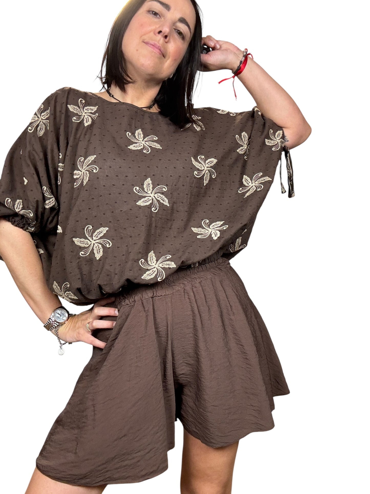 CAMICIA RICAMATA CON LACCETTI VICOLO