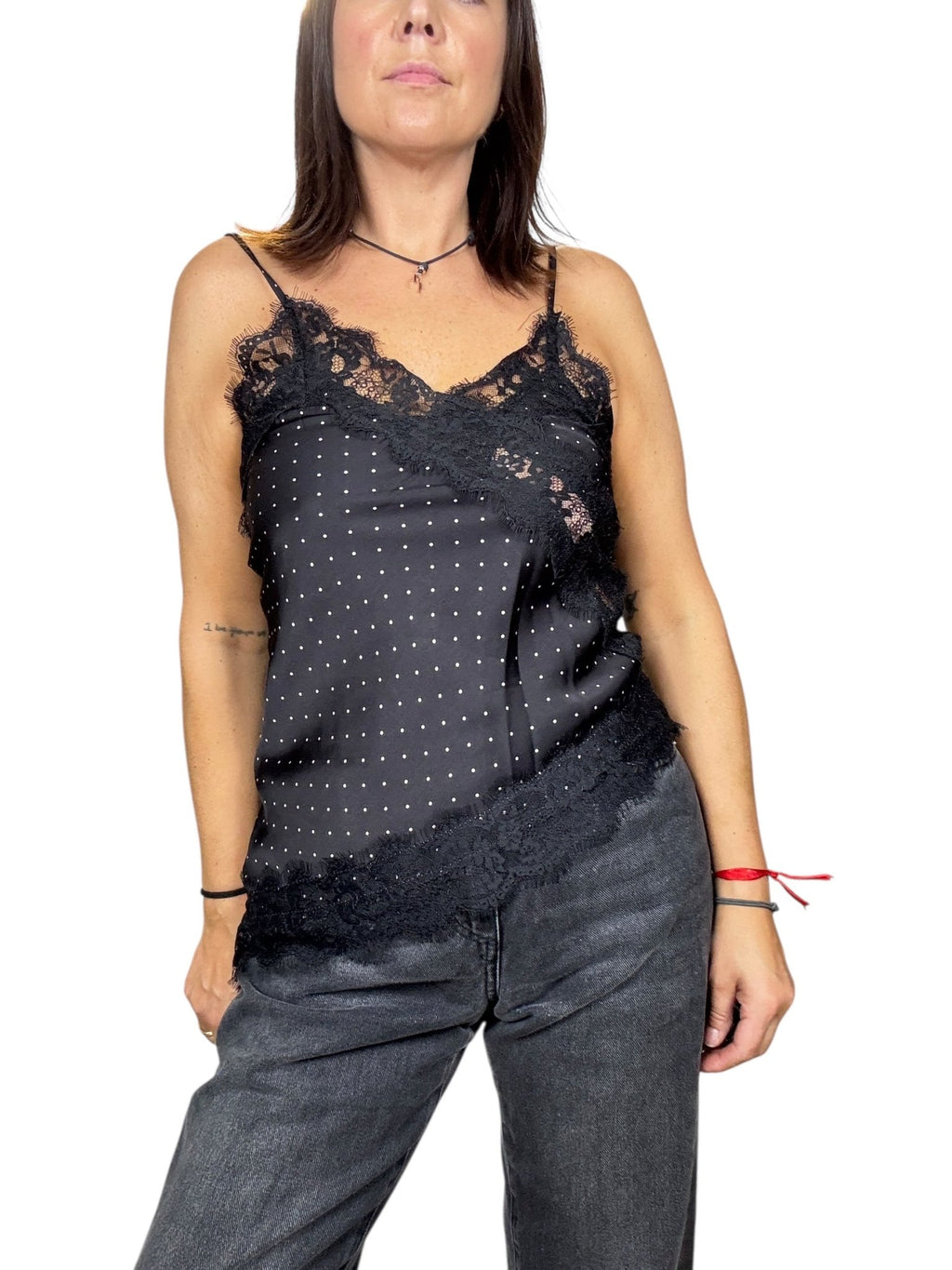 TOP A POIS SBIEGO VICOLO - XE BLU ABBIGLIAMENTO