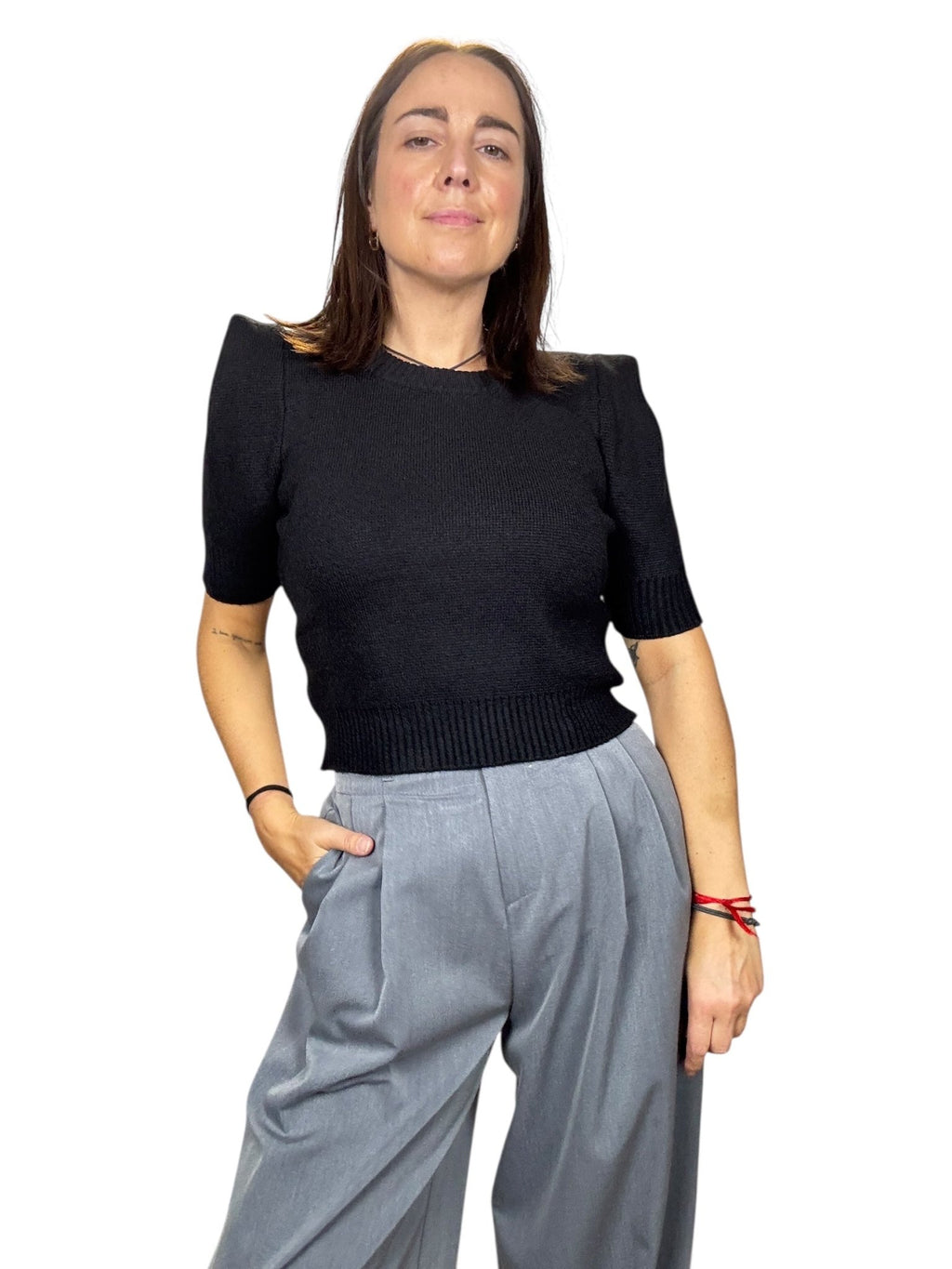 MAGLIA SPALLA IMBOTTITA VICOLO - XE BLU ABBIGLIAMENTO