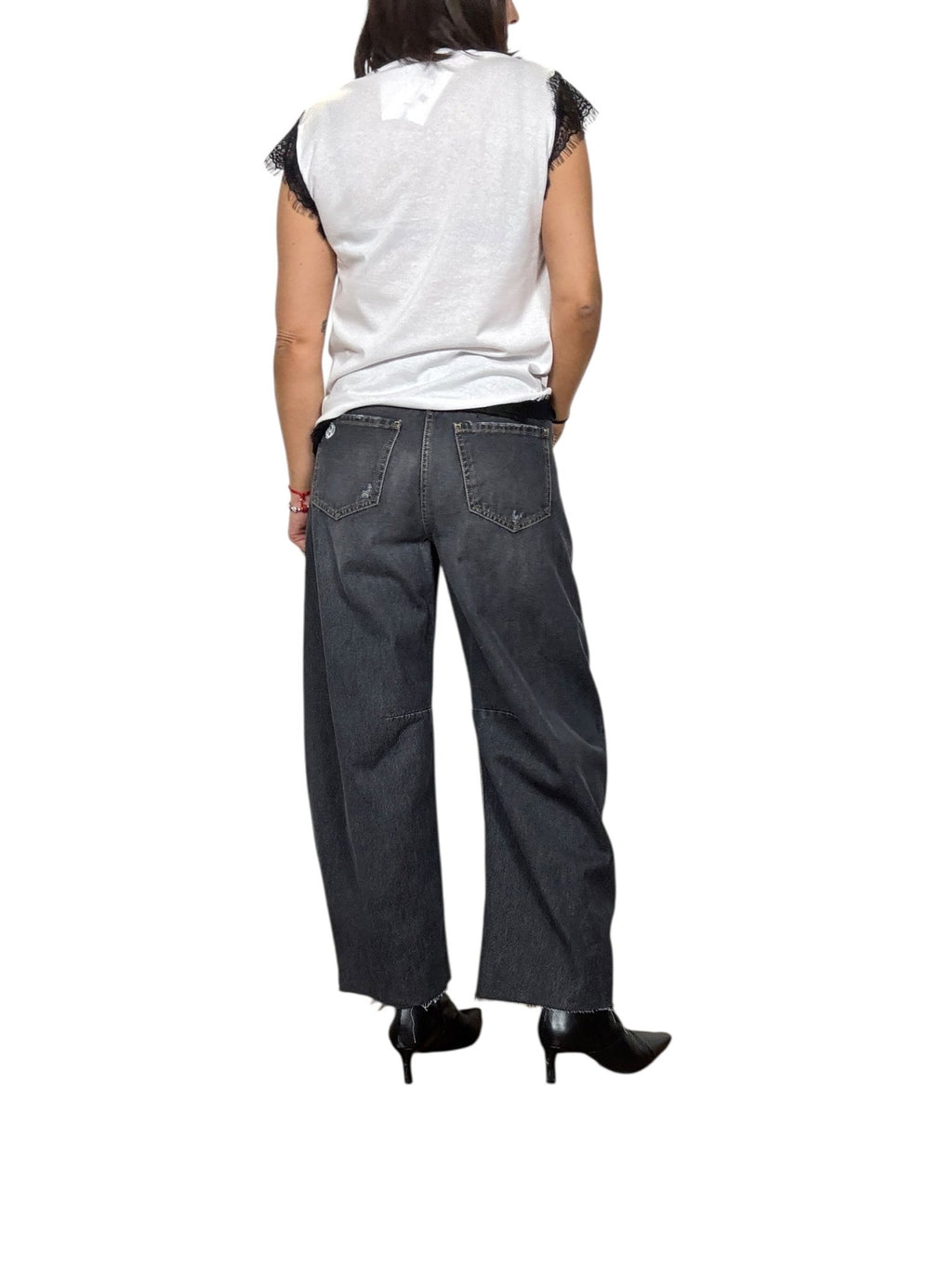 JEANS BARBARA NERO + ROTTURE HAVEONE - XE BLU ABBIGLIAMENTO