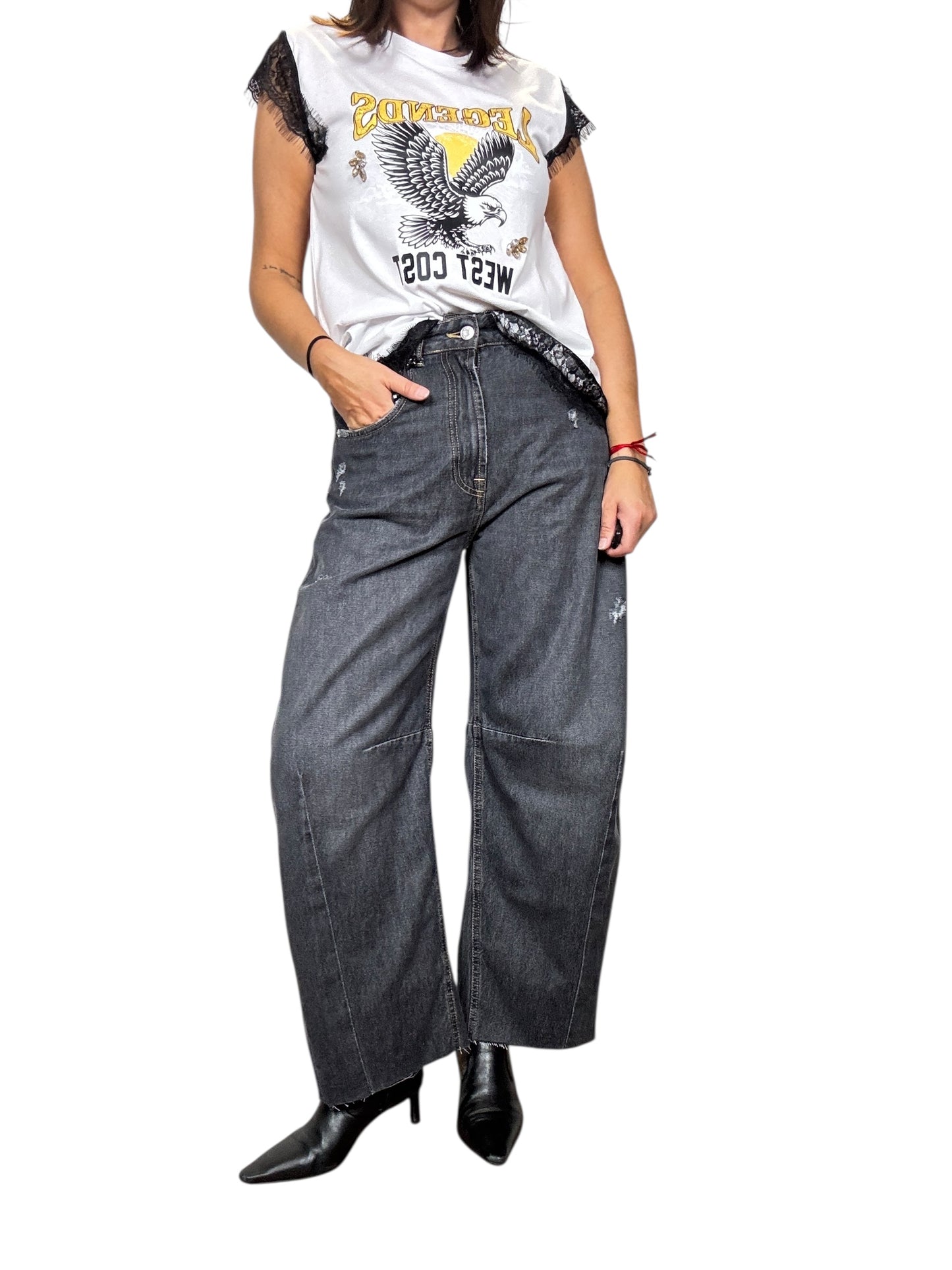 JEANS BARBARA NERO + ROTTURE HAVEONE