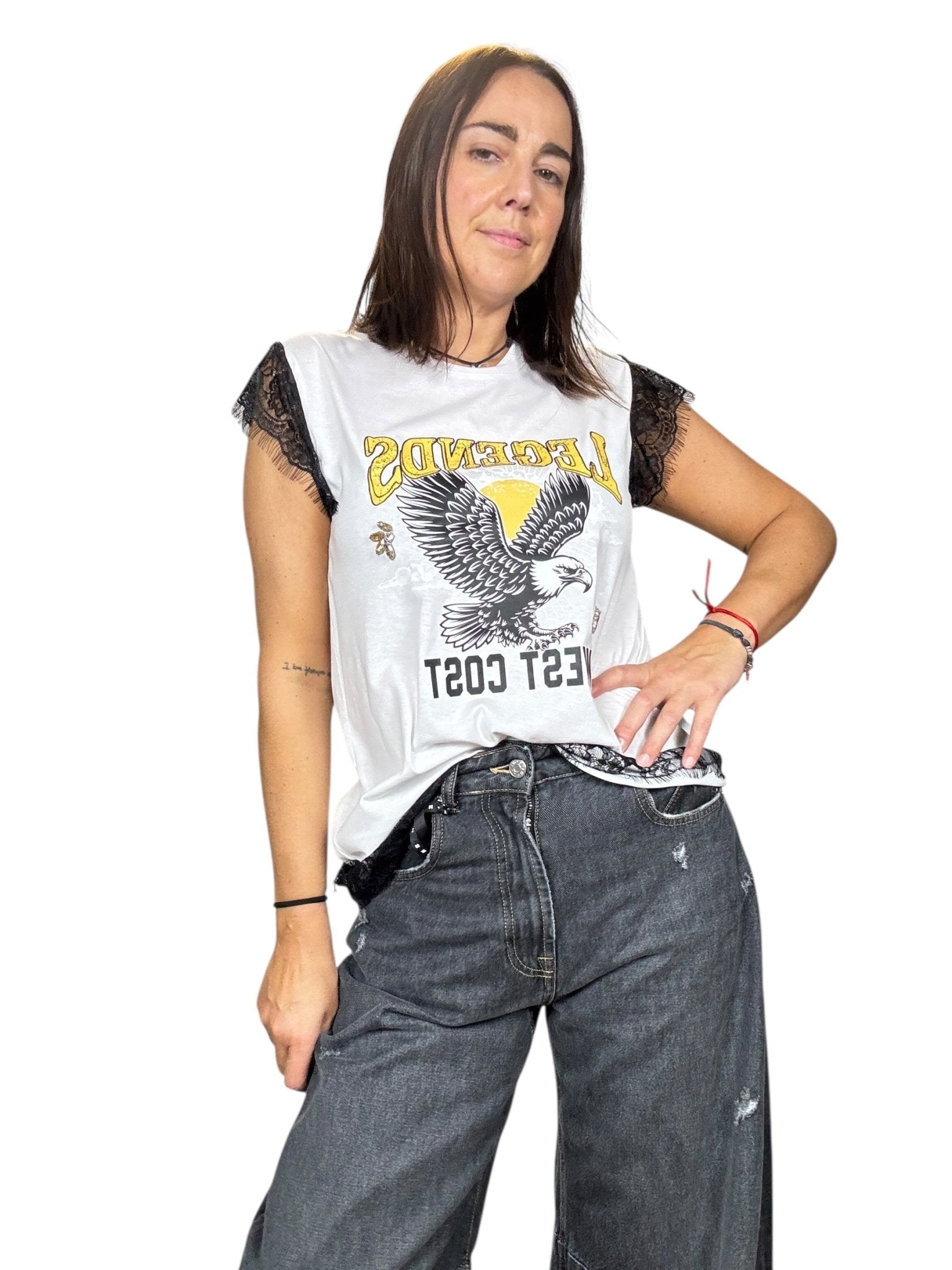 T - SHIRT SMANICATA STAMPA ROCK DIXIE - XE BLU ABBIGLIAMENTO