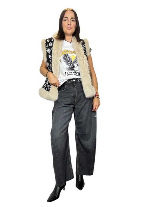 GILET TRAPUNTATO BIANCO-NERO DIXIE