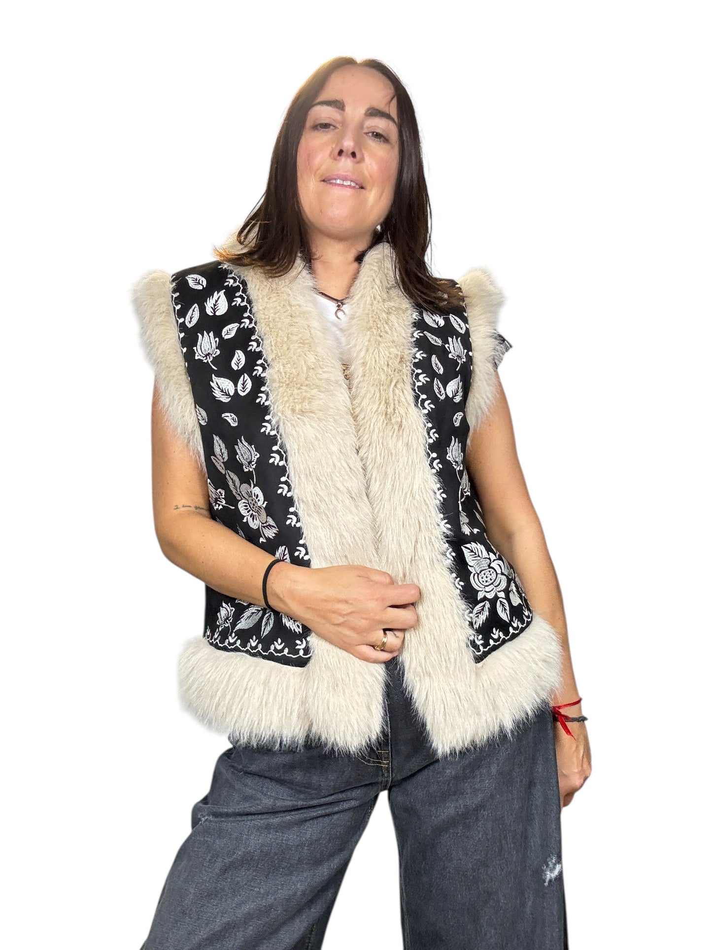 GILET TRAPUNTATO BIANCO-NERO DIXIE