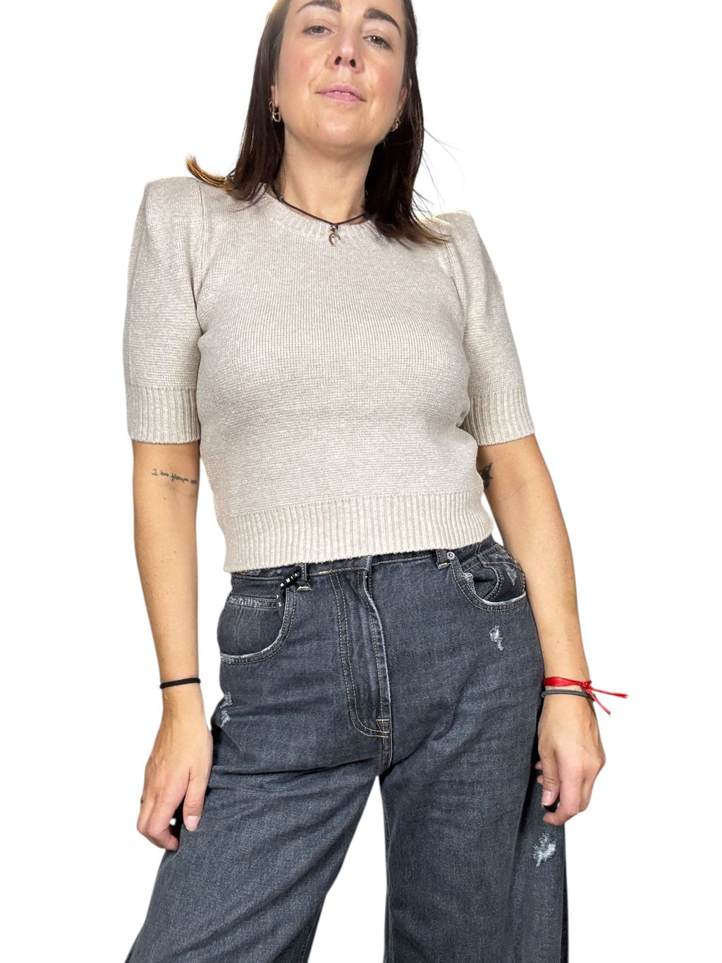 MAGLIA SPALLA IMBOTTITA VICOLO - XE BLU ABBIGLIAMENTO