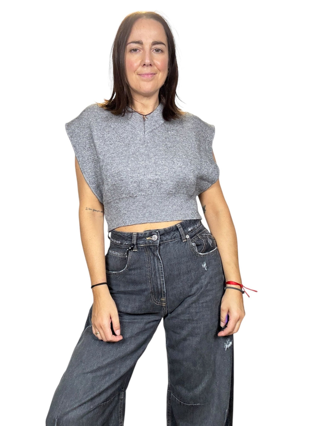 GILET CROPPED VICOLO - XE BLU ABBIGLIAMENTO