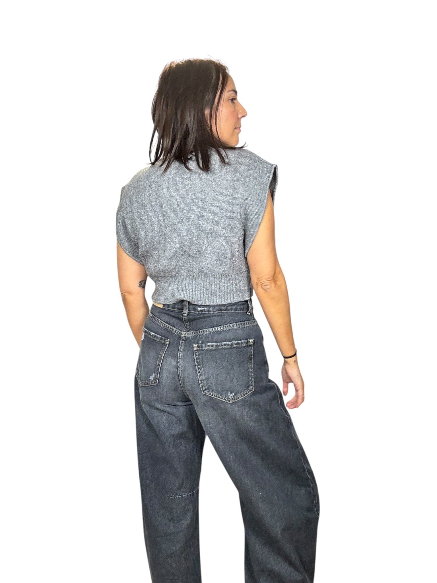 GILET CROPPED VICOLO - XE BLU ABBIGLIAMENTO