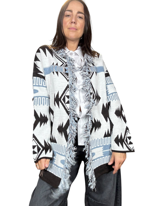 CARDIGAN ALANUI GRIGIO-AZZURRO VICOLO