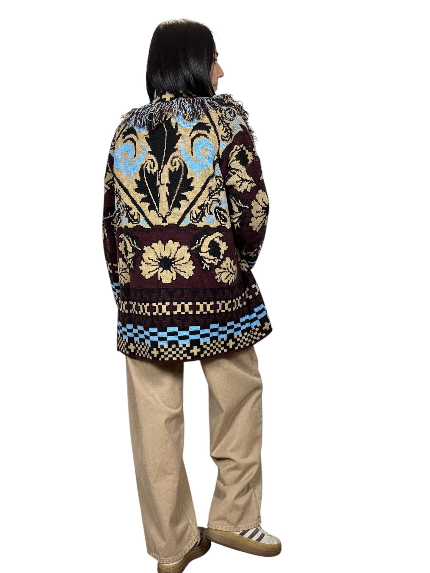 CARDIGAN ALANUI TURCHESE-BEIGE VICOLO