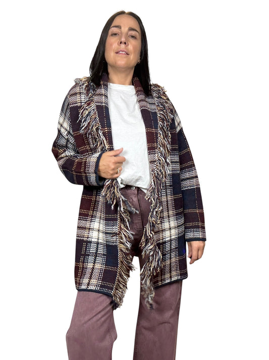 CARDIGAN ALANUI BLU-BORDEAUX VICOLO