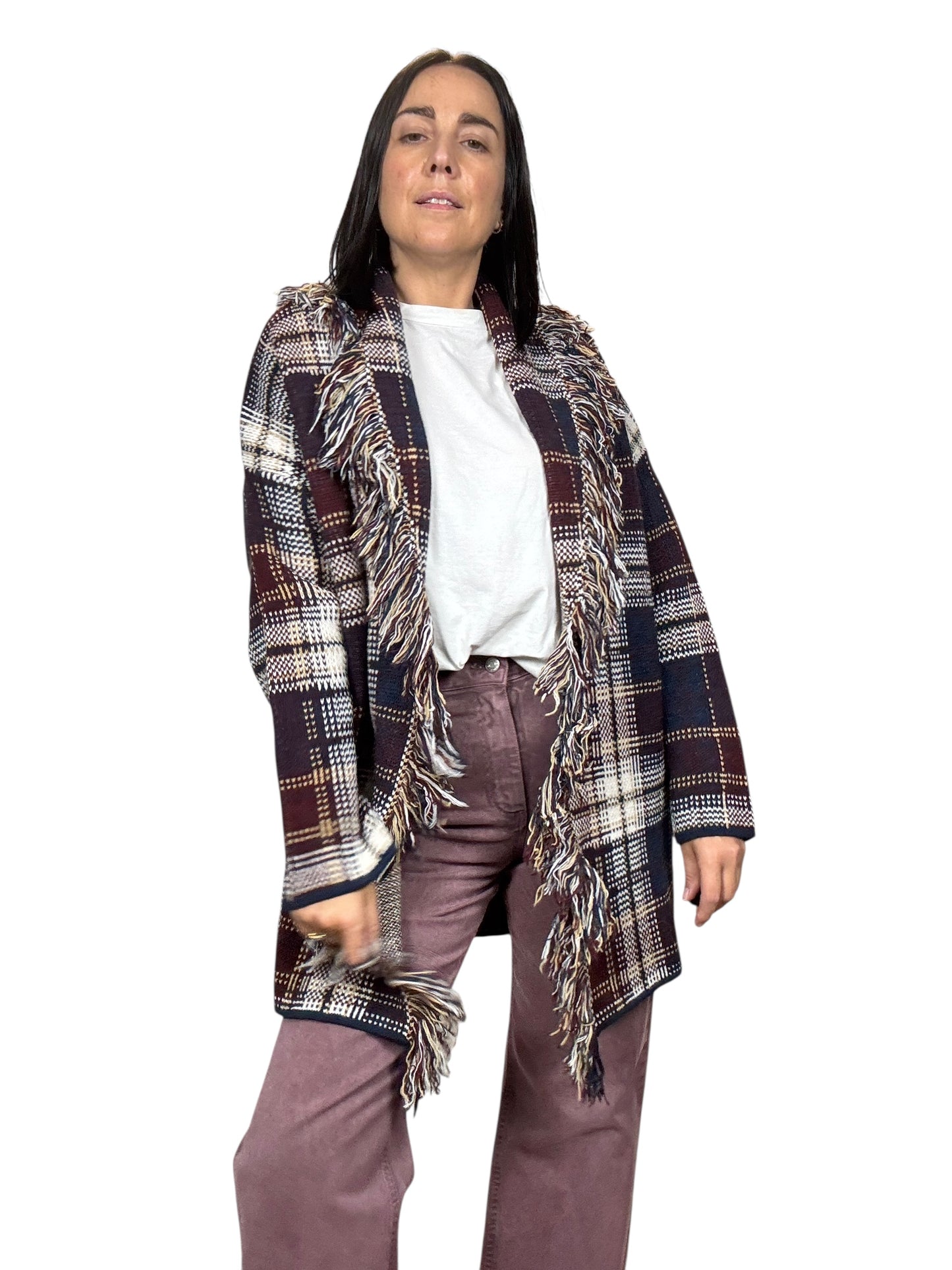 CARDIGAN ALANUI BLU-BORDEAUX VICOLO