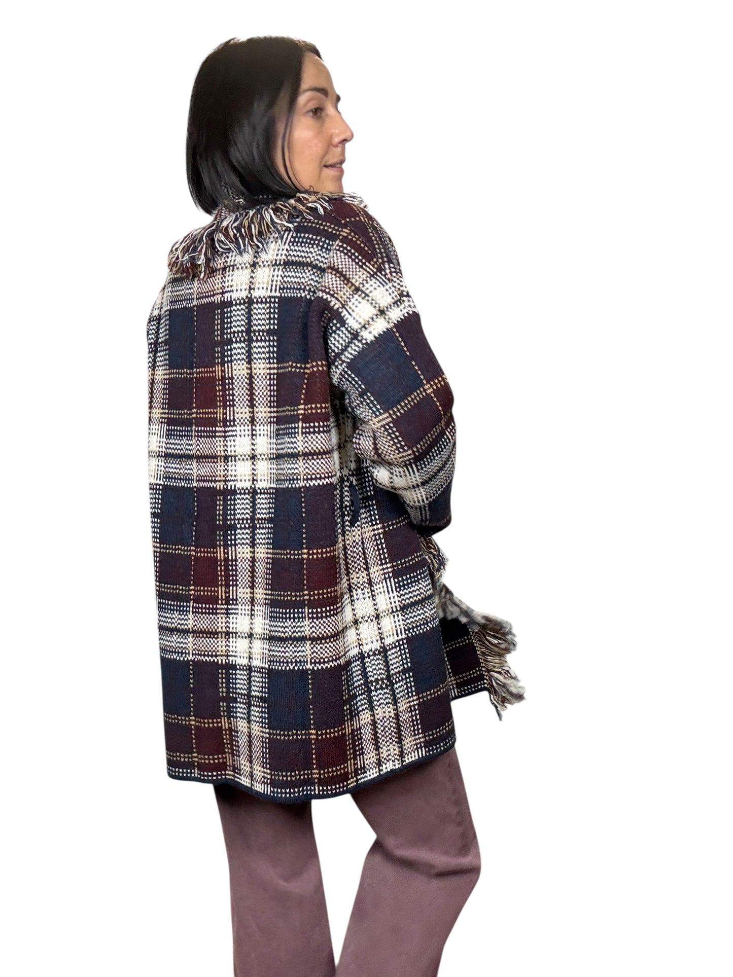 CARDIGAN ALANUI BLU-BORDEAUX VICOLO