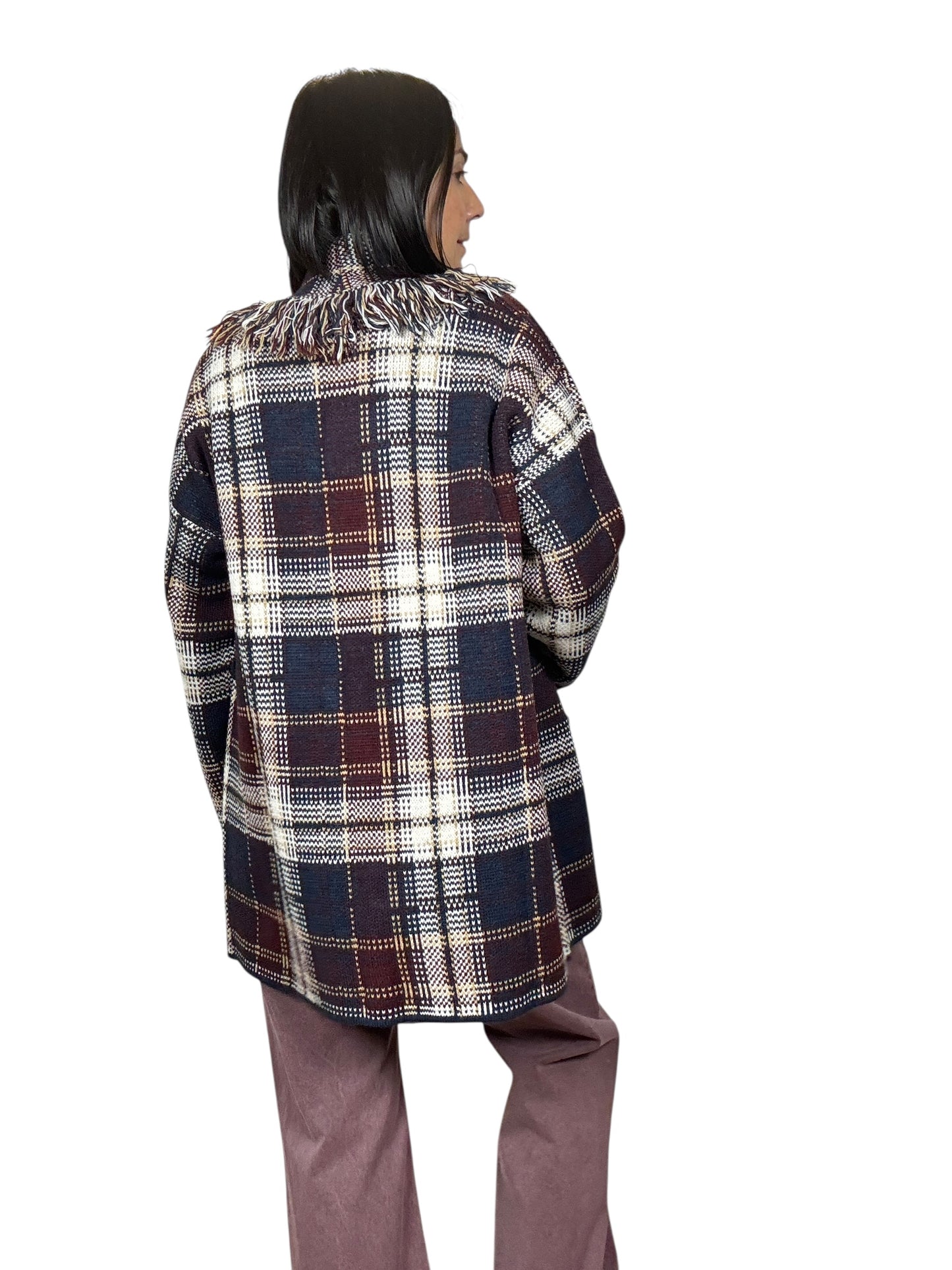CARDIGAN ALANUI BLU-BORDEAUX VICOLO