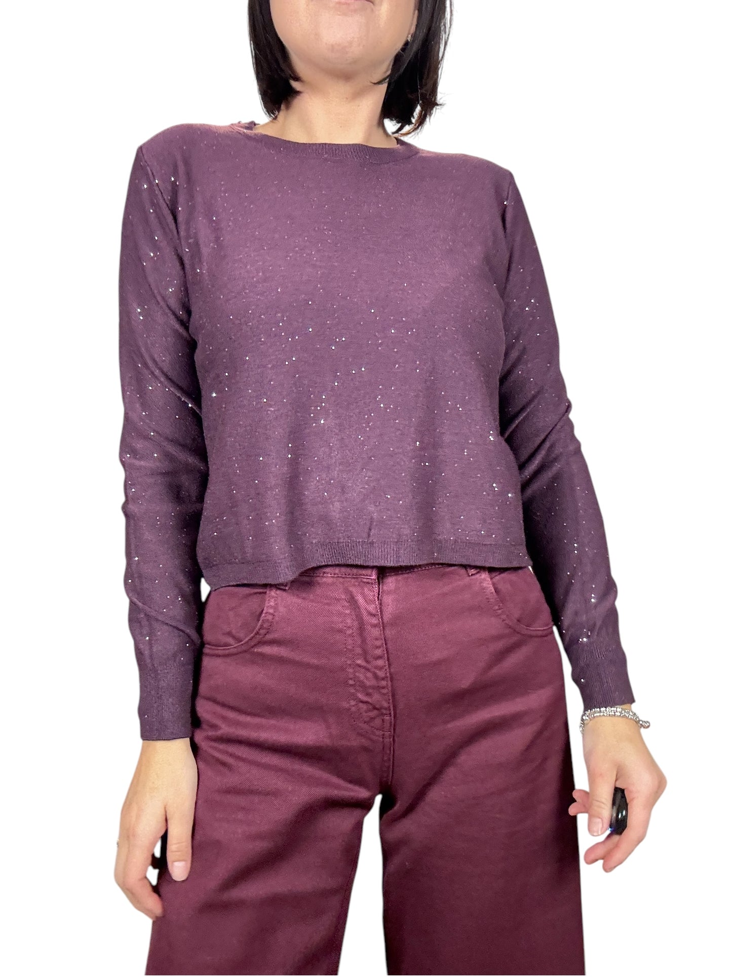 MAGLIA CROPPED MICROPAILLETTES SUSY MIX