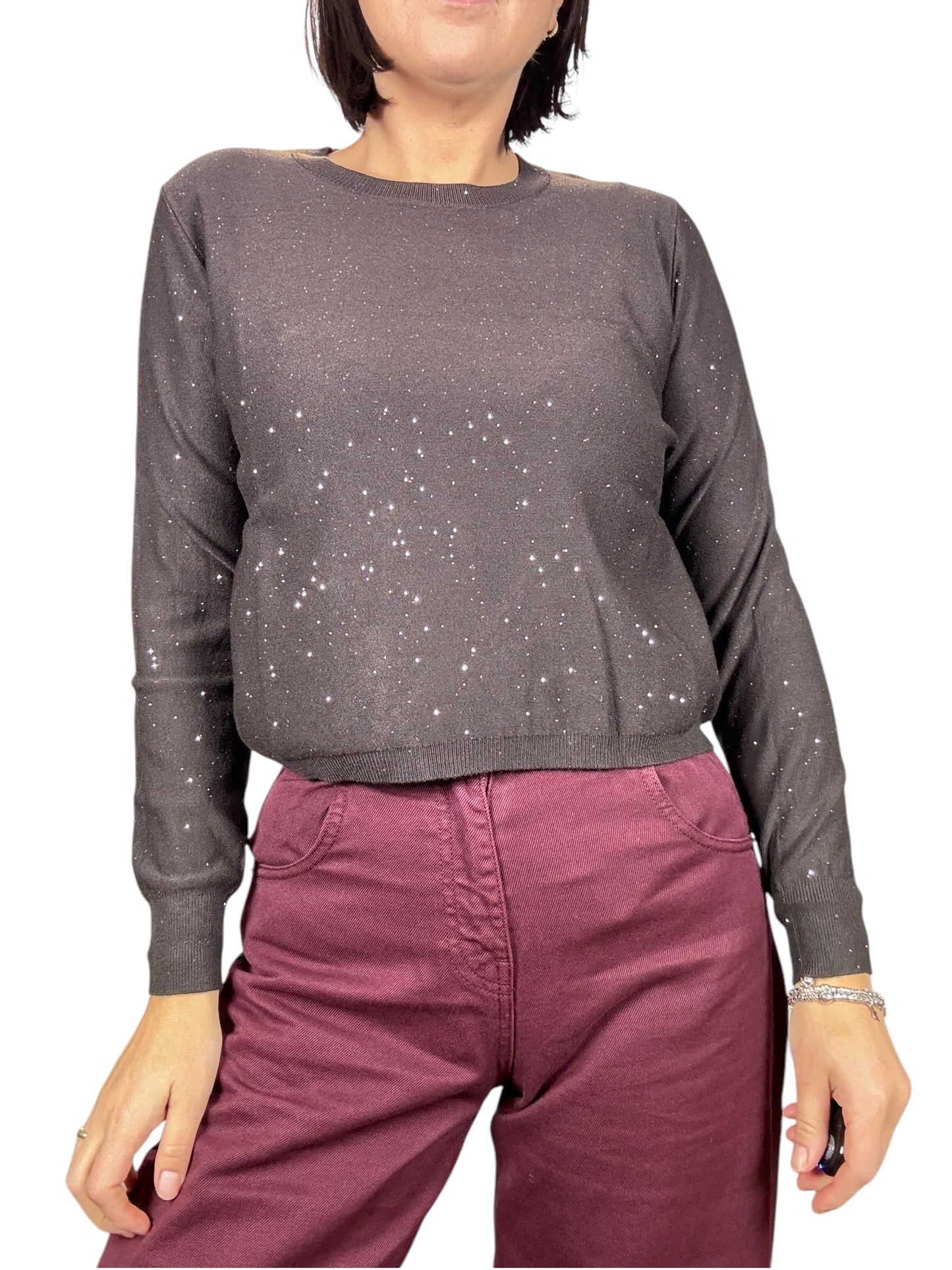 MAGLIA CROPPED MICROPAILLETTES SUSY MIX