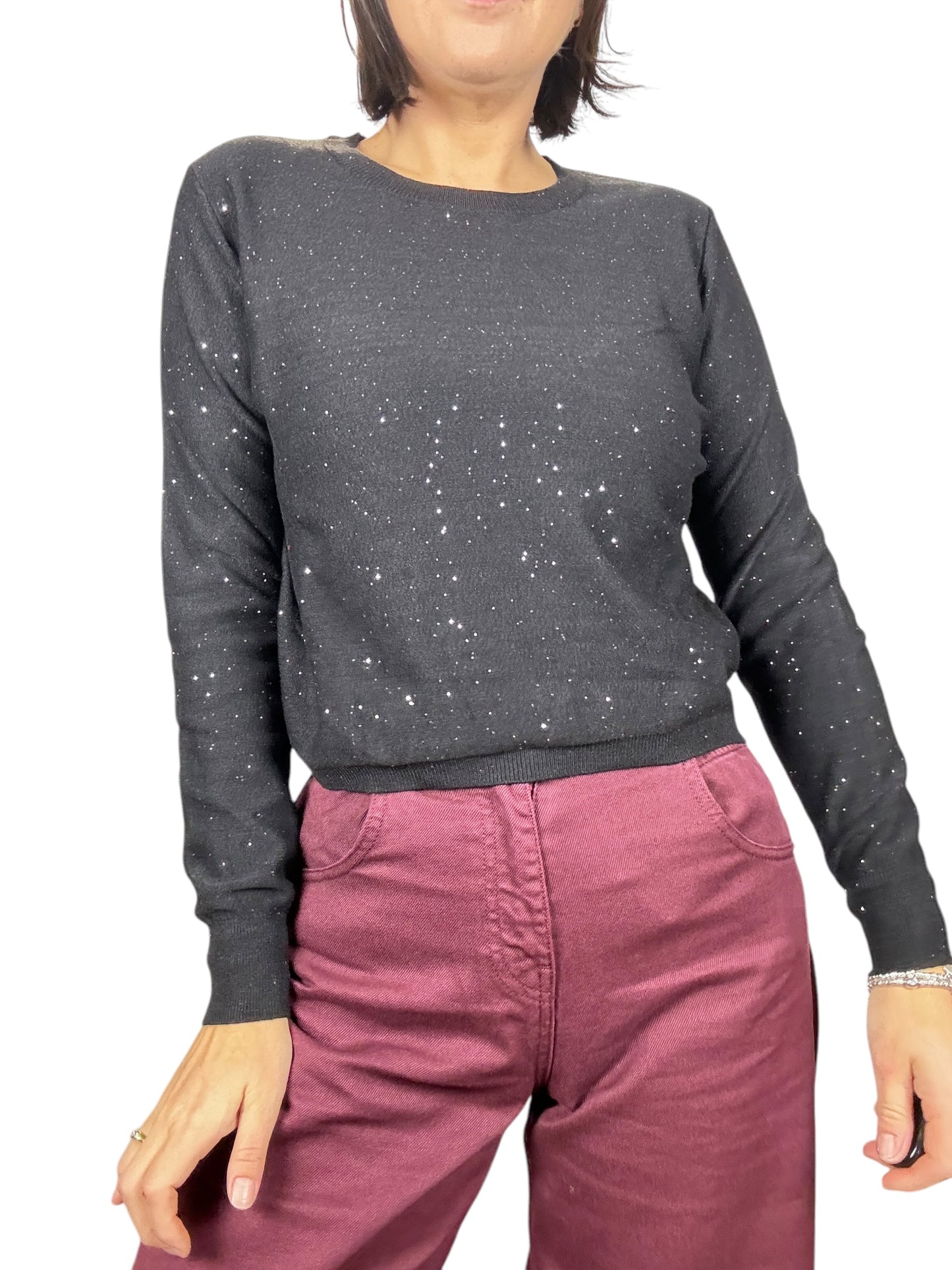 MAGLIA CROPPED MICROPAILLETTES SUSY MIX