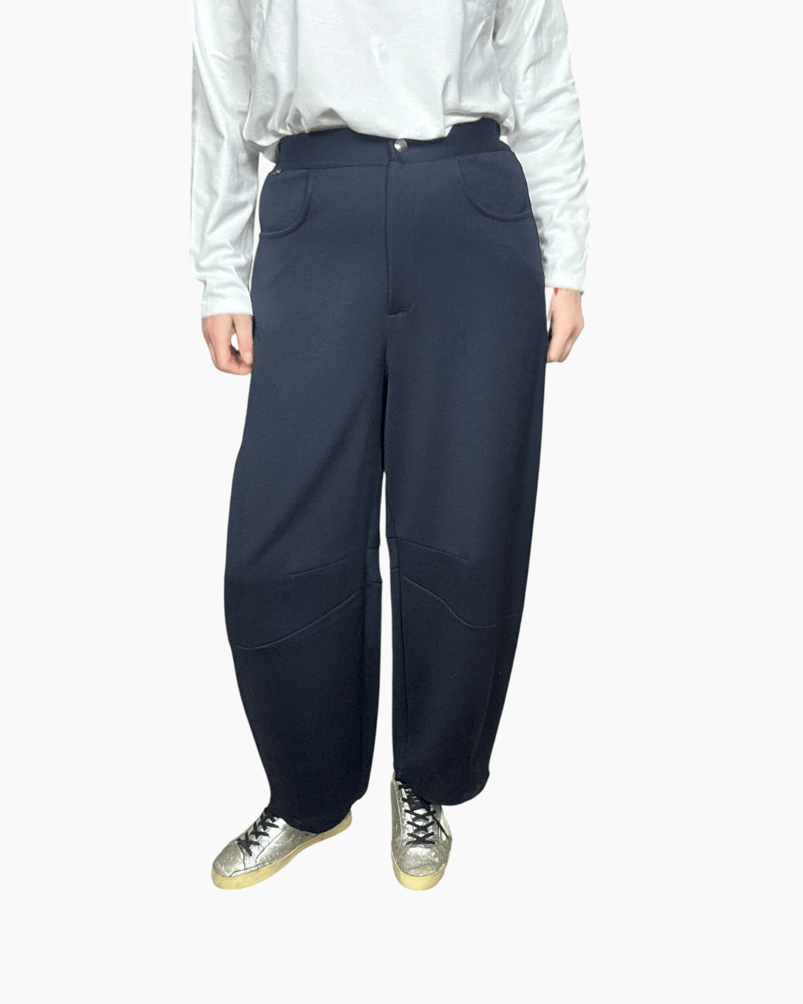 PANTALONE BARREL IN FELPA DIXIE - XE BLU ABBIGLIAMENTO