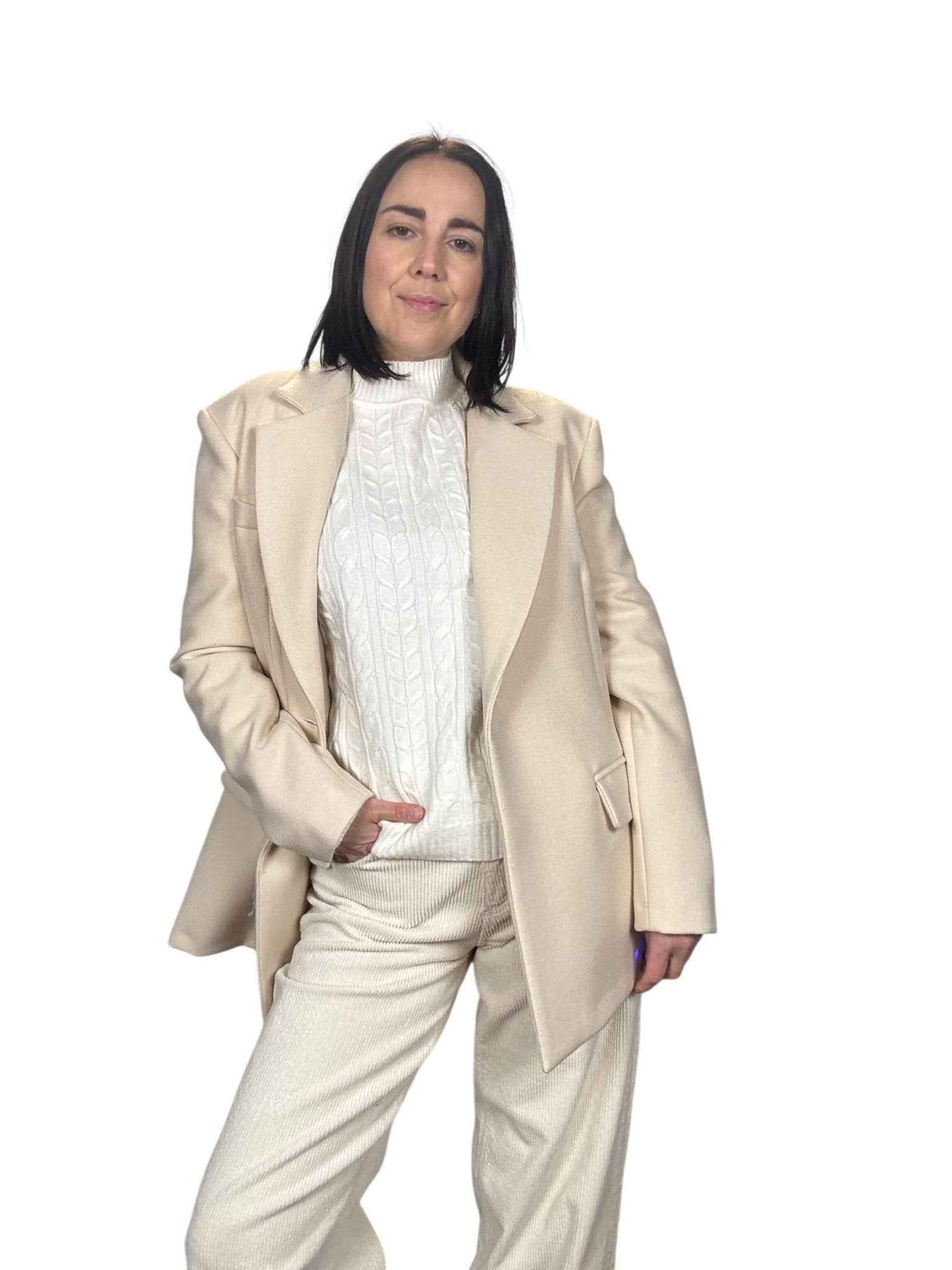 GIACCA ABBOTTONATURA ASIMMETRICA HAVEONE - XE BLU ABBIGLIAMENTO