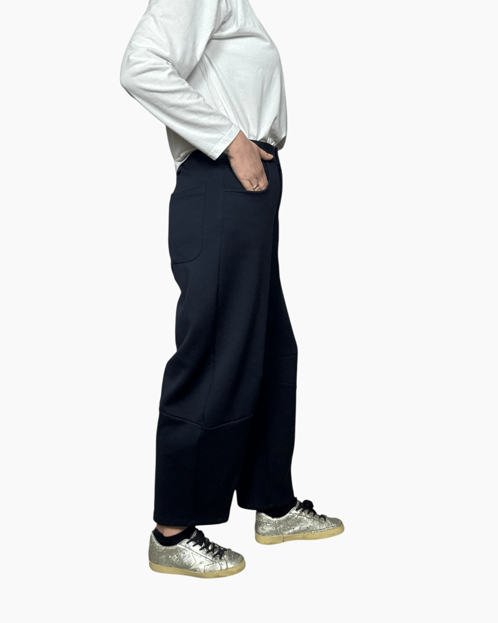 PANTALONE BARREL IN FELPA DIXIE - XE BLU ABBIGLIAMENTO