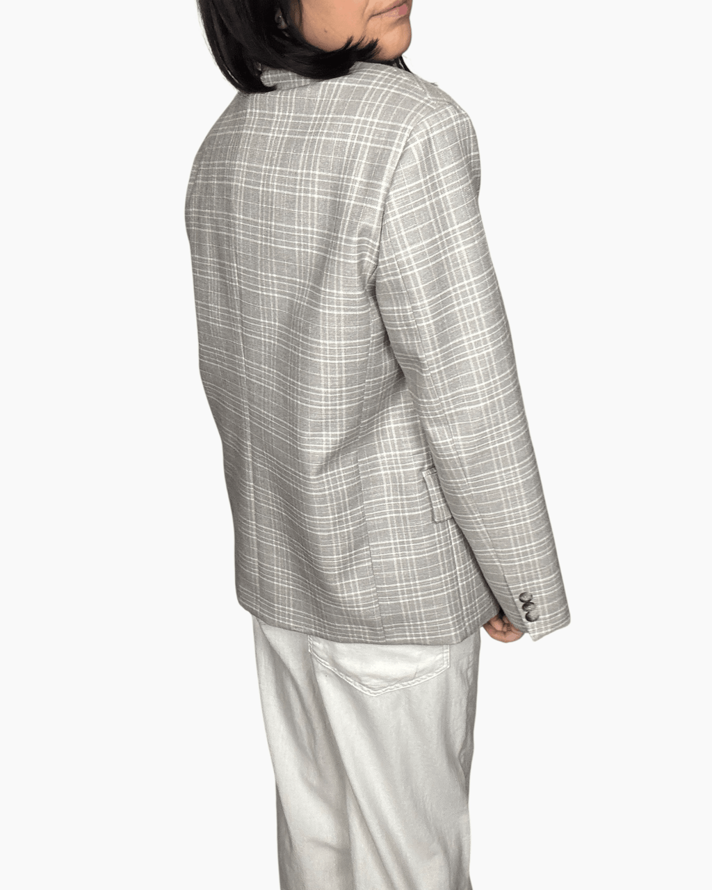 GIACCA COLLO COREANA CHECK VICOLO - XE BLU ABBIGLIAMENTO