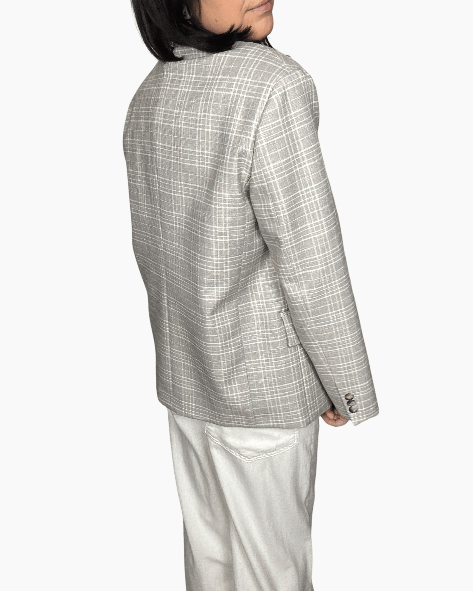 GIACCA COLLO COREANA CHECK VICOLO - XE BLU ABBIGLIAMENTO