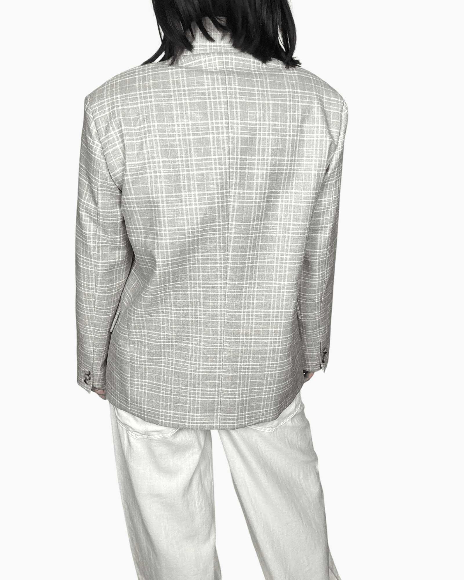 GIACCA COLLO COREANA CHECK VICOLO - XE BLU ABBIGLIAMENTO