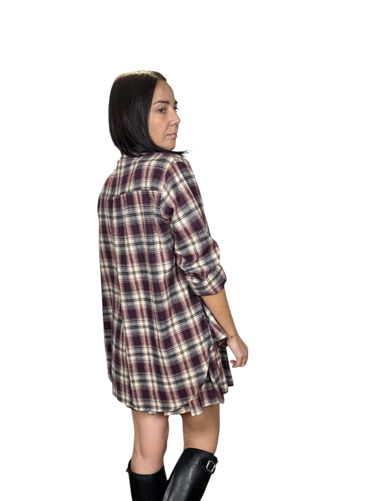 MINIGONNA A PIEGHE CHECK HAVEONE - XE BLU ABBIGLIAMENTO