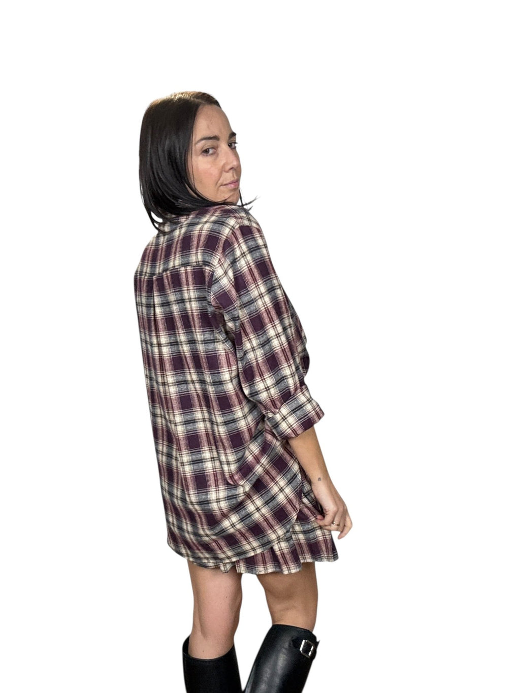 MINIGONNA A PIEGHE CHECK HAVEONE - XE BLU ABBIGLIAMENTO