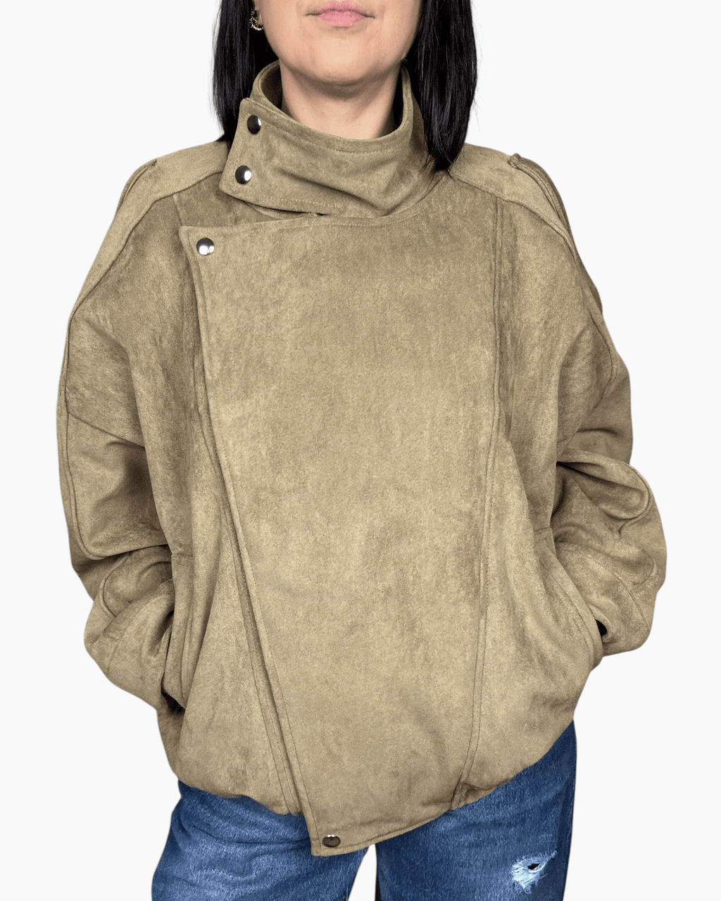 BOMBER IN SUEDE TENSIONE IN - XE BLU ABBIGLIAMENTO