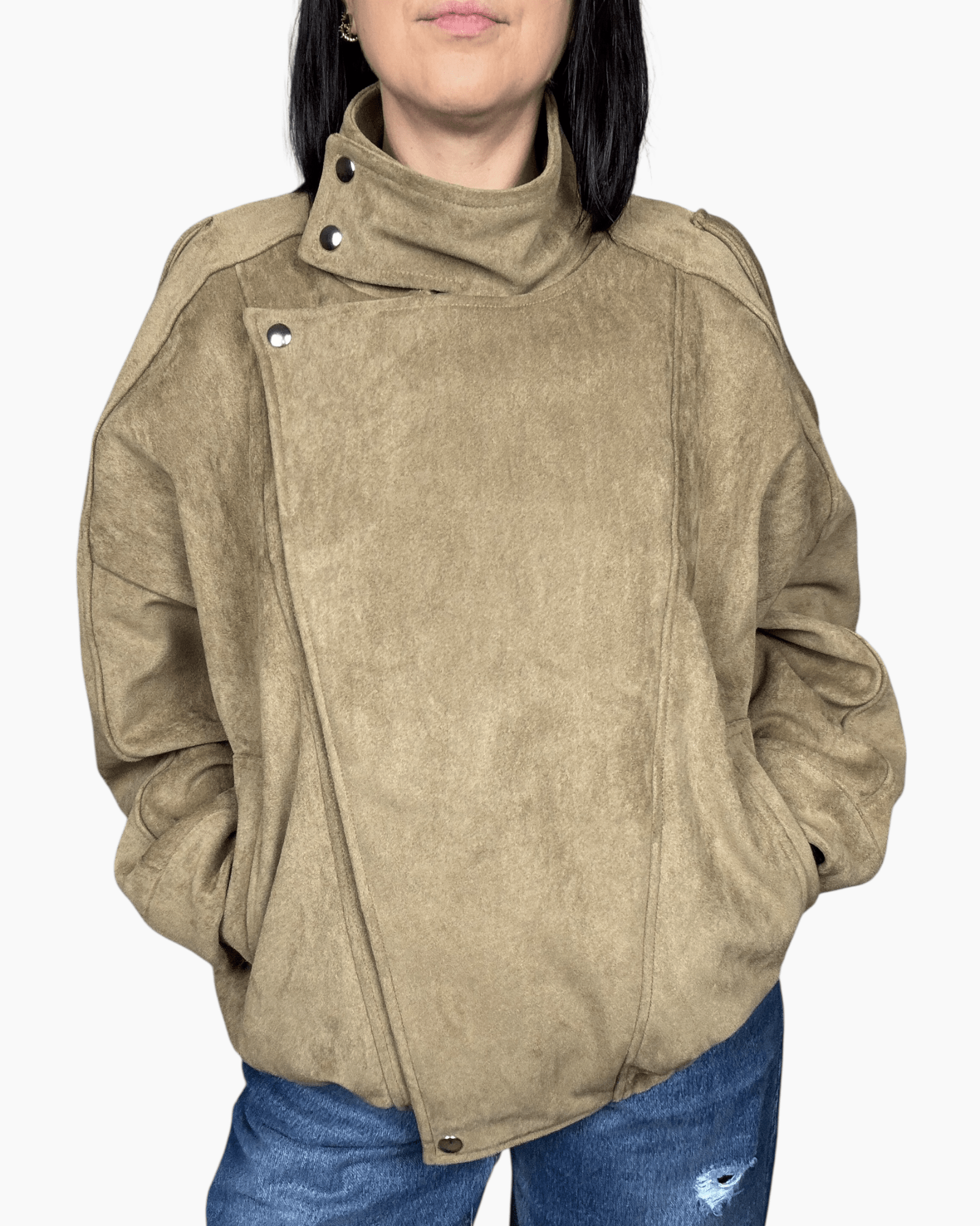 BOMBER IN SUEDE TENSIONE IN - XE BLU ABBIGLIAMENTO