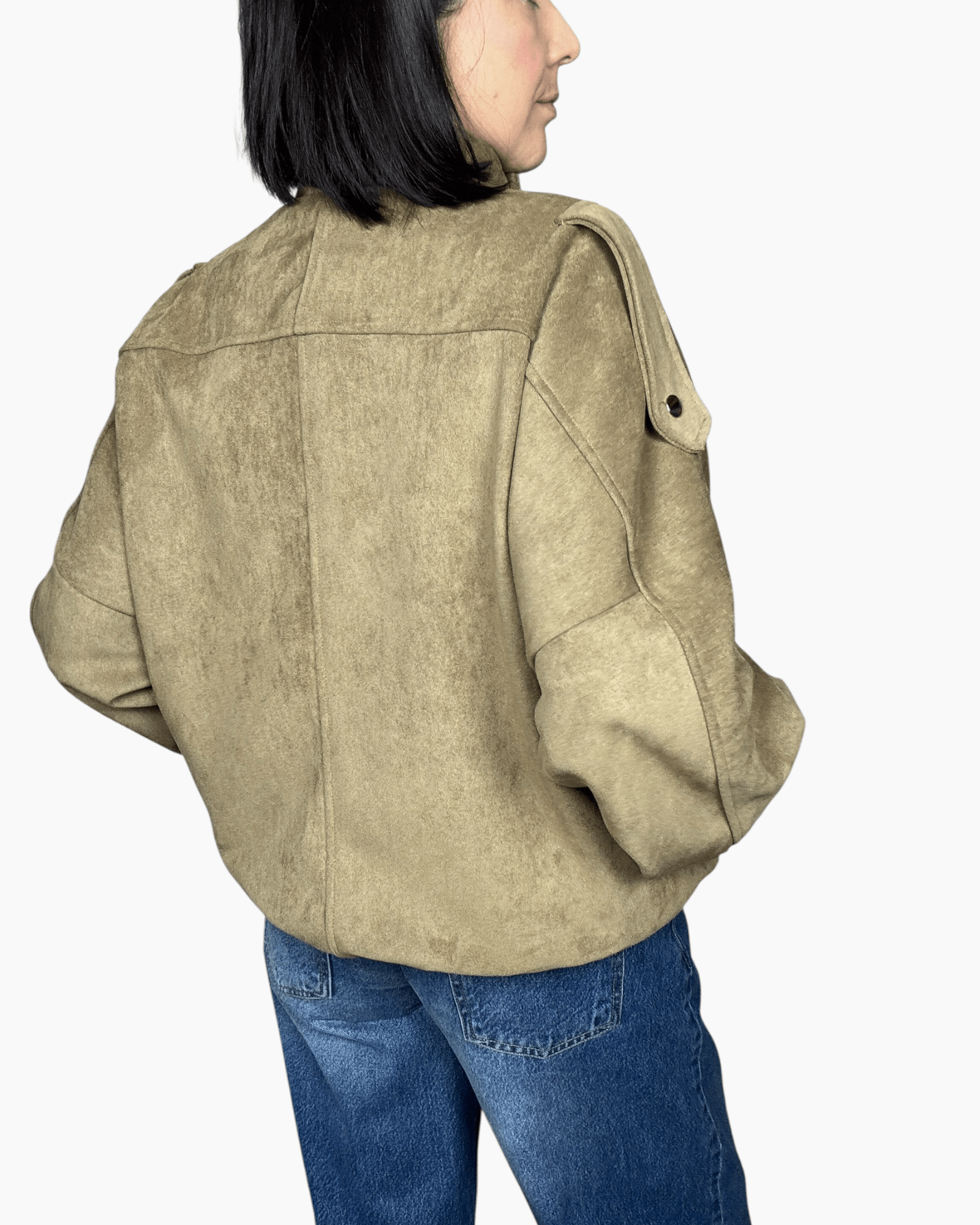 BOMBER IN SUEDE TENSIONE IN - XE BLU ABBIGLIAMENTO