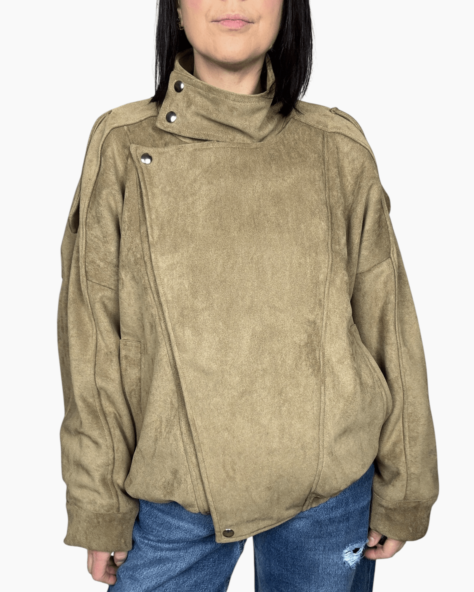 BOMBER IN SUEDE TENSIONE IN - XE BLU ABBIGLIAMENTO