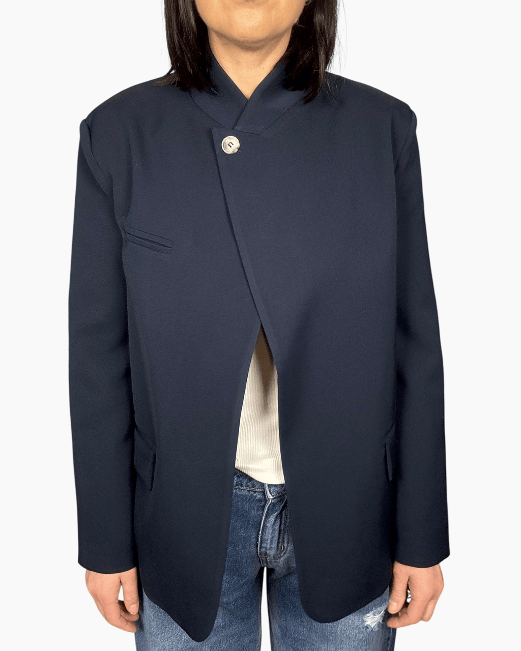 GIACCA COLLO COREANA BLU VICOLO - XE BLU ABBIGLIAMENTO