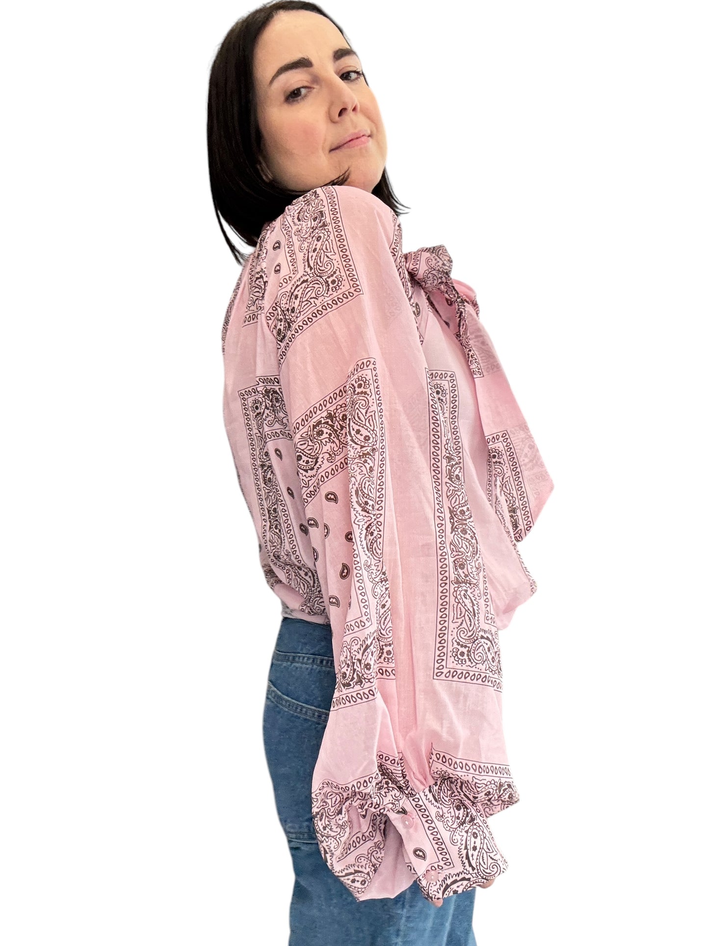 CAMICIA STAMPA BANDANA TENSIONE IN