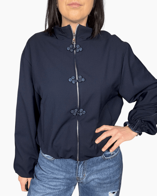 BOMBER CON ALAMARI VICOLO - XE BLU ABBIGLIAMENTO