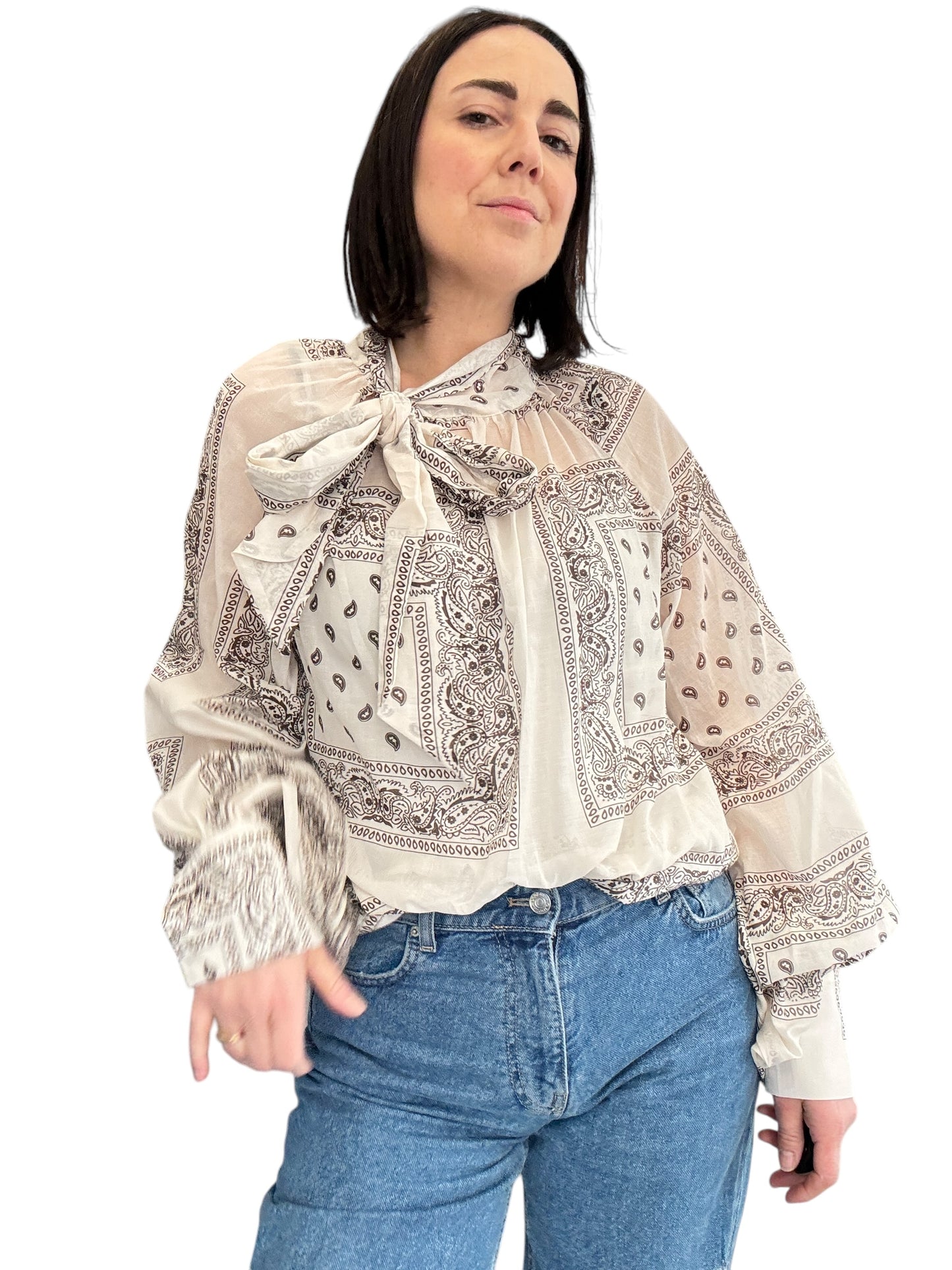 CAMICIA STAMPA BANDANA TENSIONE IN