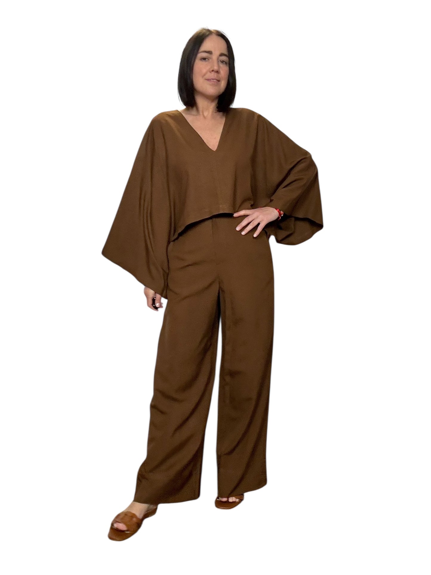 PANTALONE MISTO LINO CON RISVOLTO VICOLO
