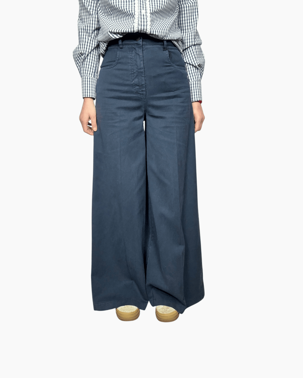 PANTALONE A PALAZZO COLORATO TENSIONE IN - XE BLU ABBIGLIAMENTO
