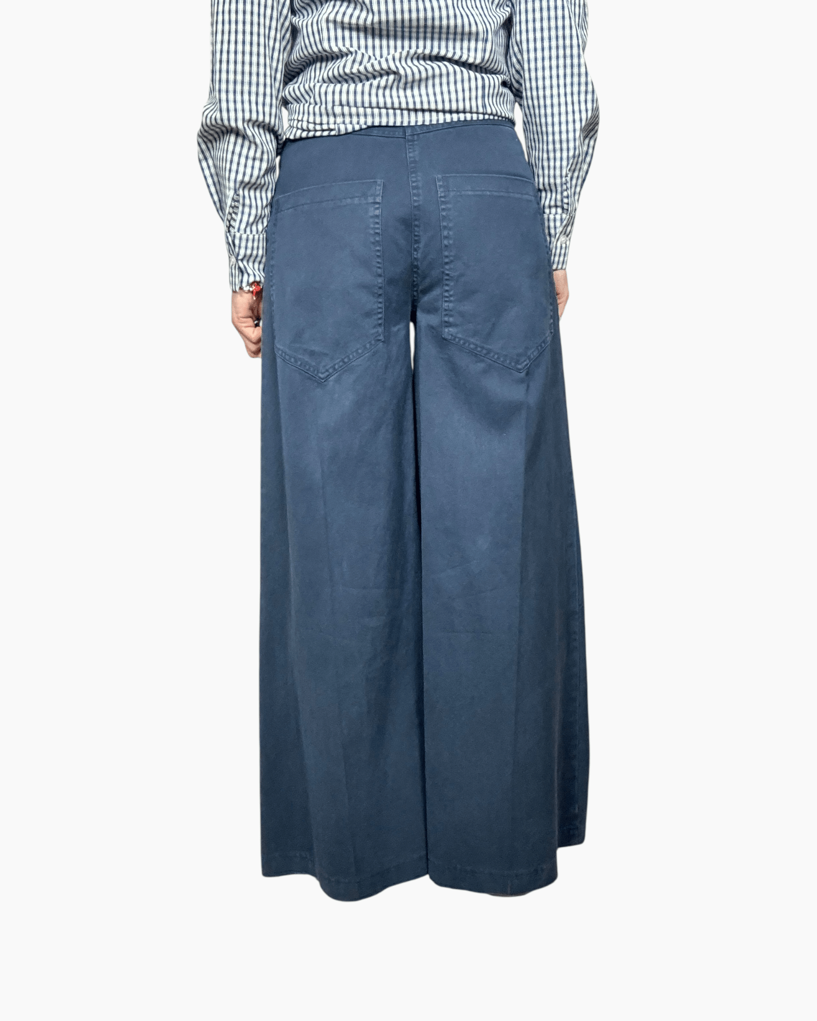 PANTALONE A PALAZZO COLORATO TENSIONE IN - XE BLU ABBIGLIAMENTO