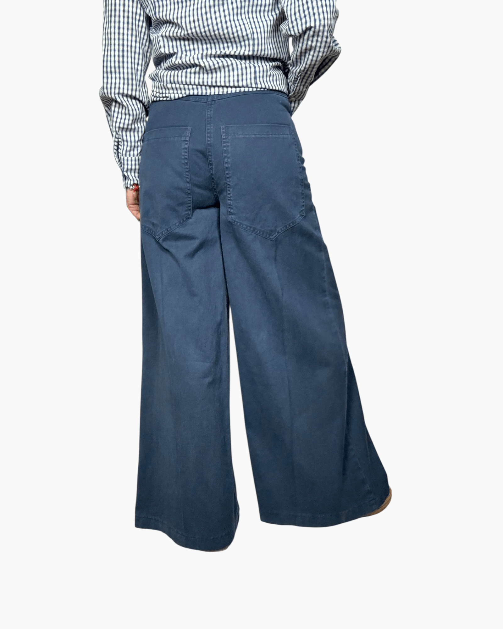 PANTALONE A PALAZZO COLORATO TENSIONE IN - XE BLU ABBIGLIAMENTO