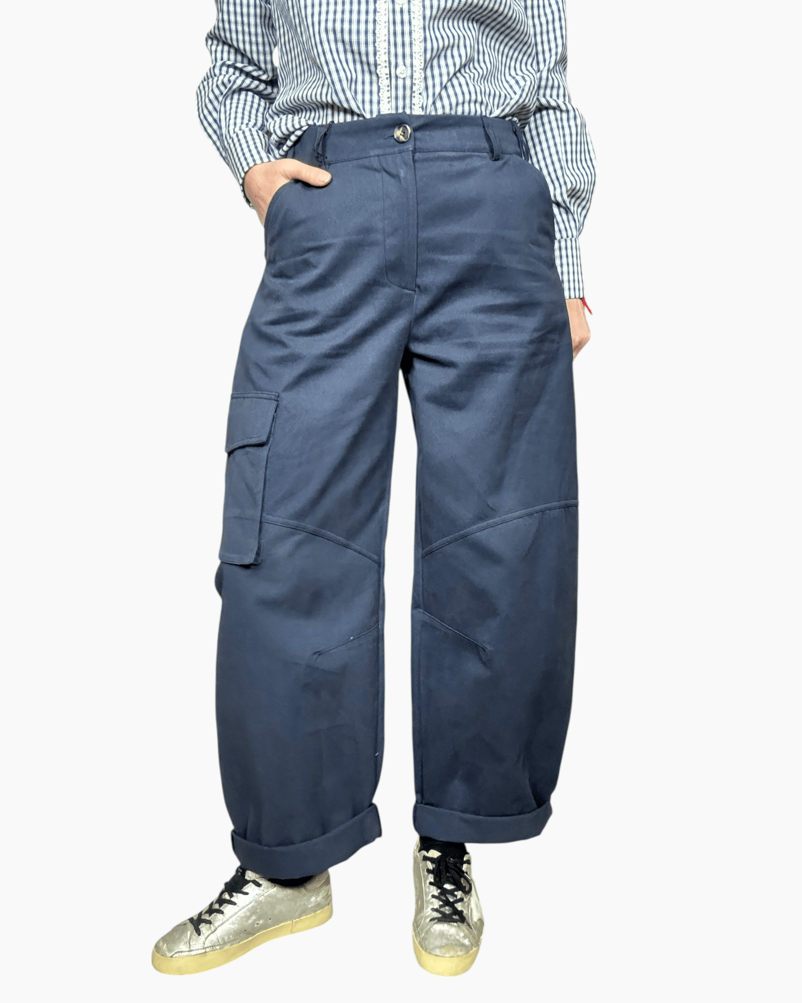 PANTALONE CON TASCONI TENSIONE IN - XE BLU ABBIGLIAMENTO