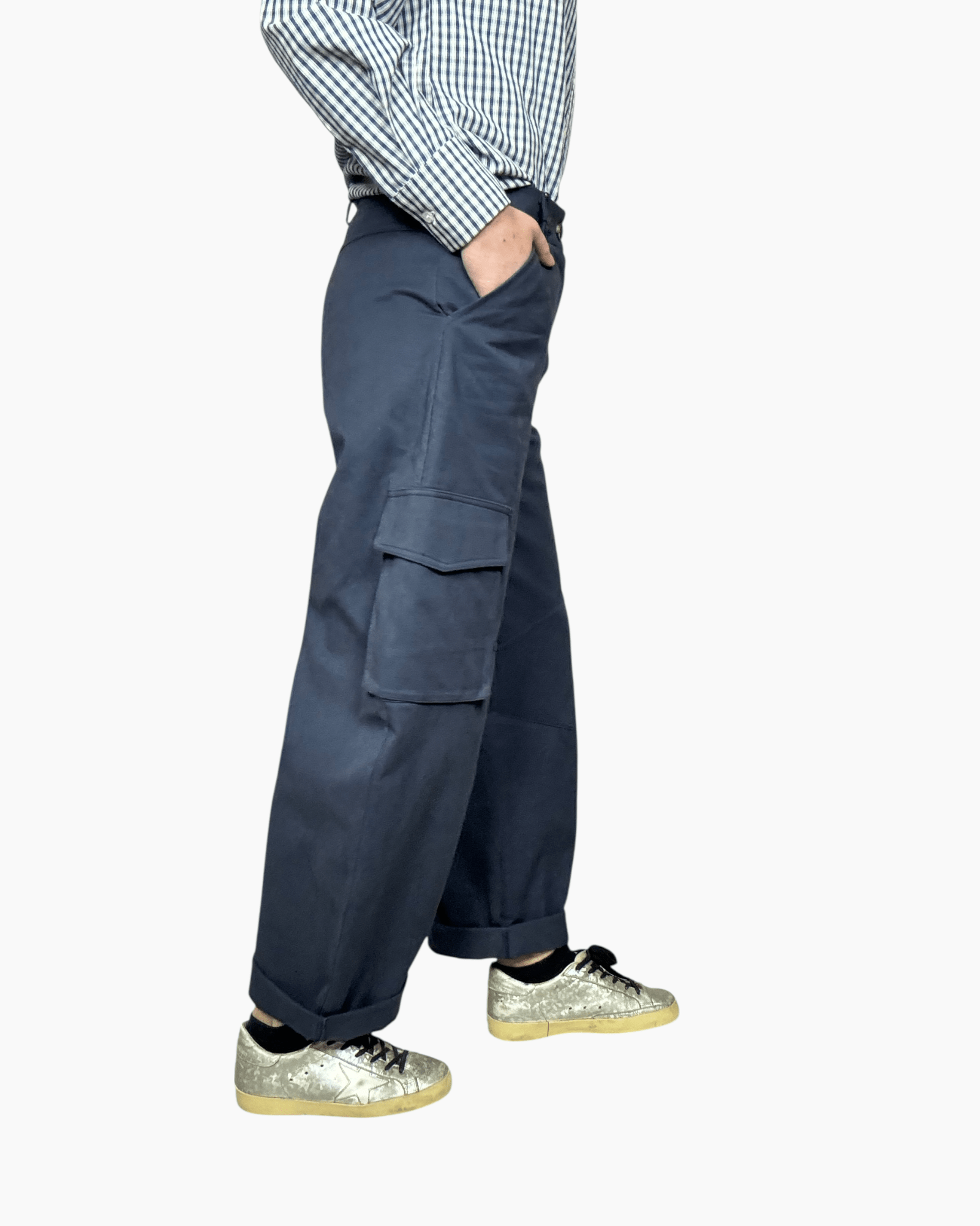 PANTALONE CON TASCONI TENSIONE IN - XE BLU ABBIGLIAMENTO