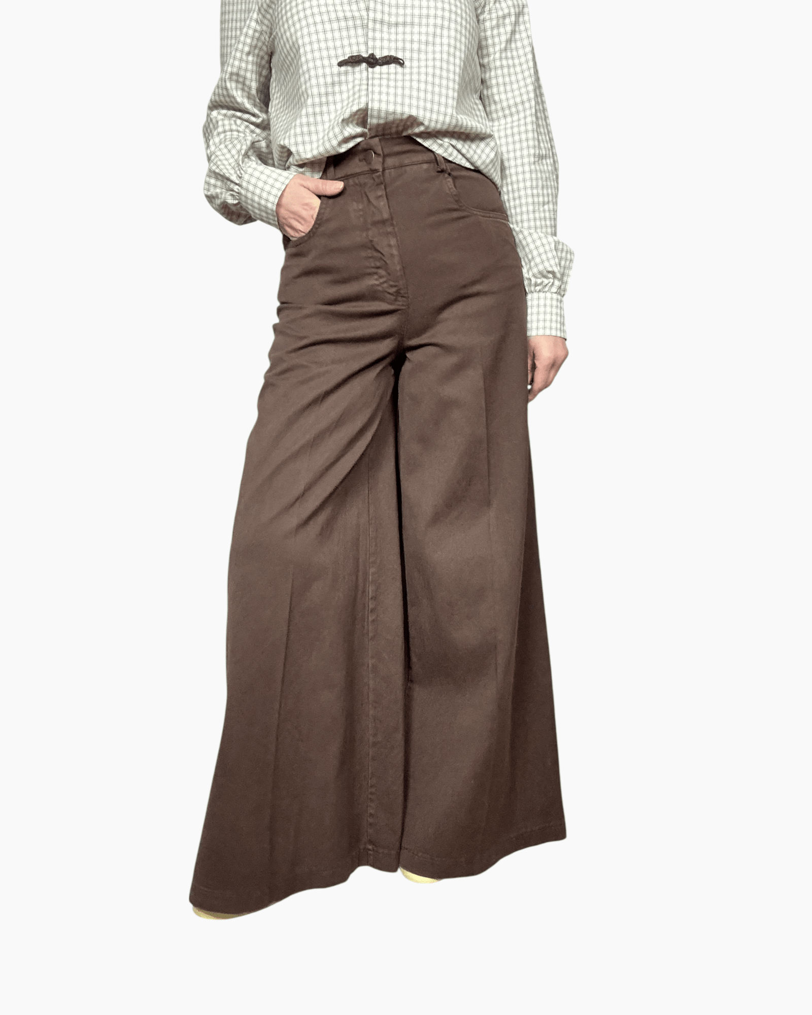 PANTALONE A PALAZZO COLORATO TENSIONE IN - XE BLU ABBIGLIAMENTO