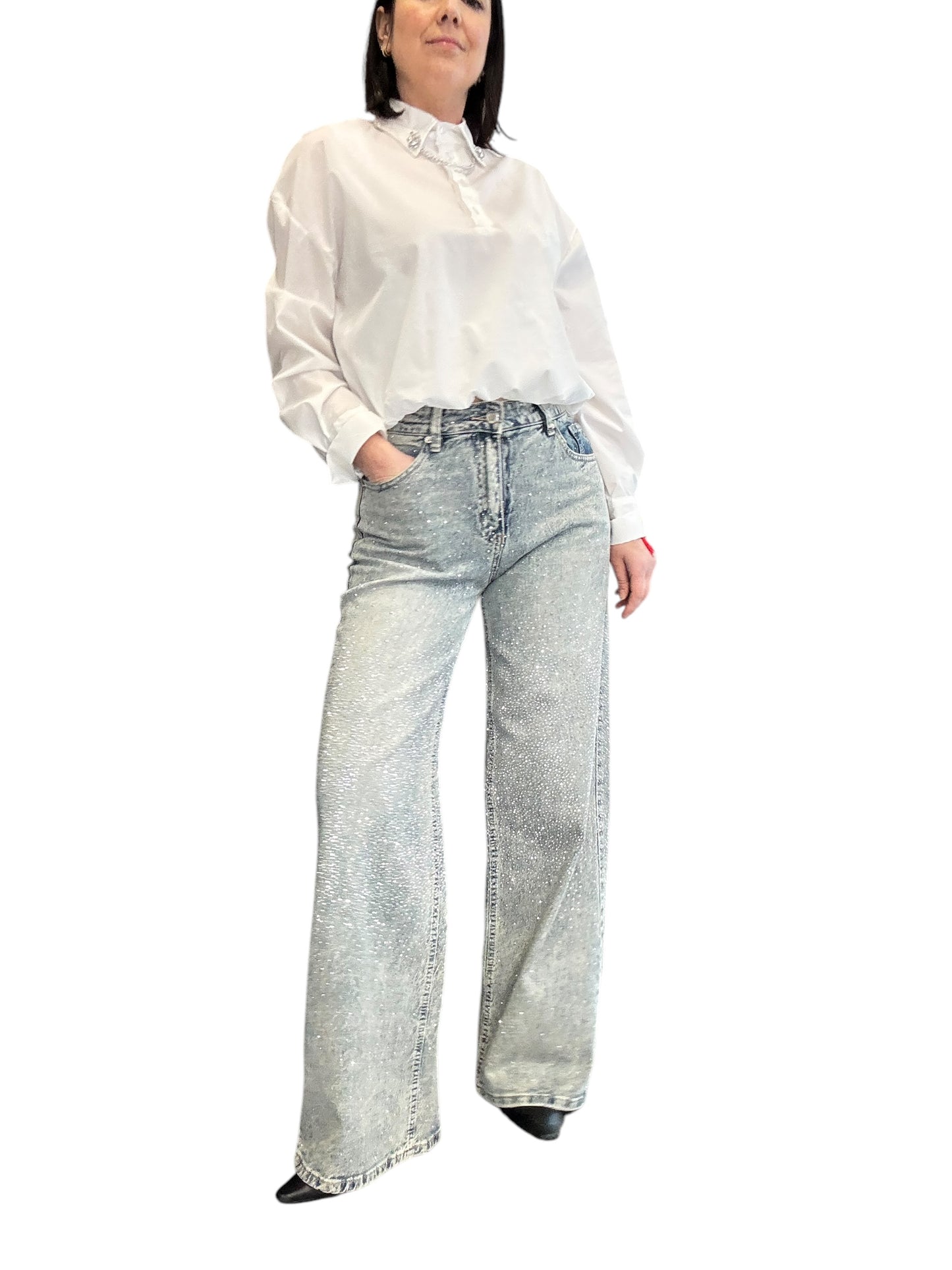 JEANS STRASS A VITA ALTA SUSY MIX