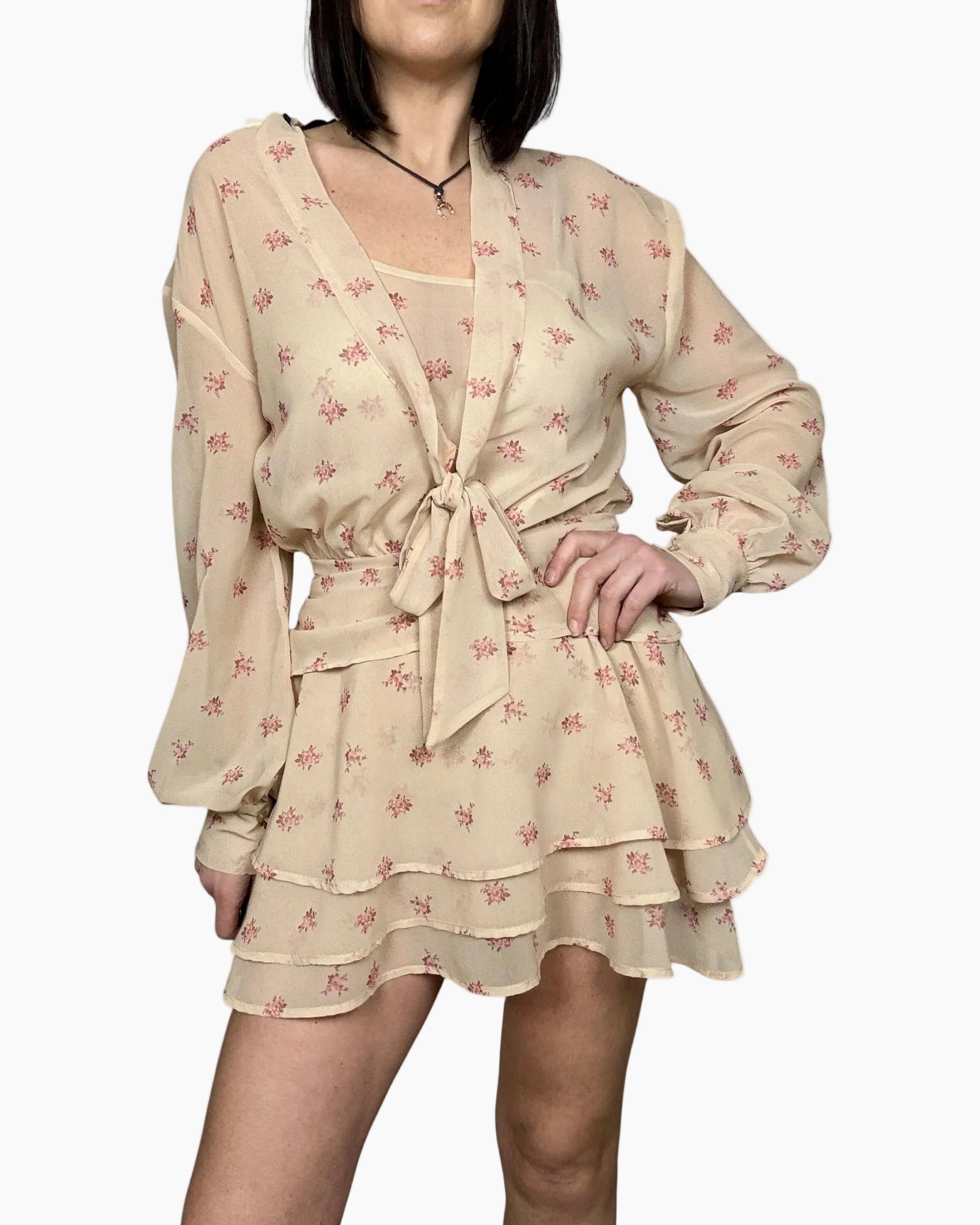 ABITO CORTO A FIORI VICOLO - XE BLU ABBIGLIAMENTO