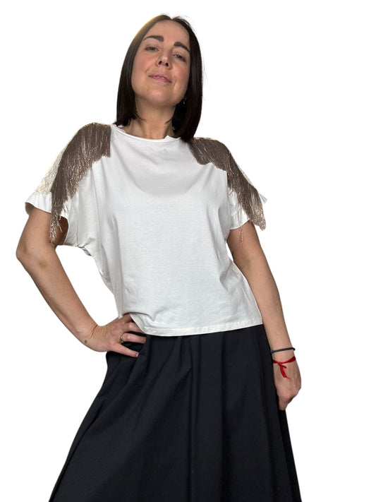T-SHIRT FRANGETTE SPALLE HAVEONE