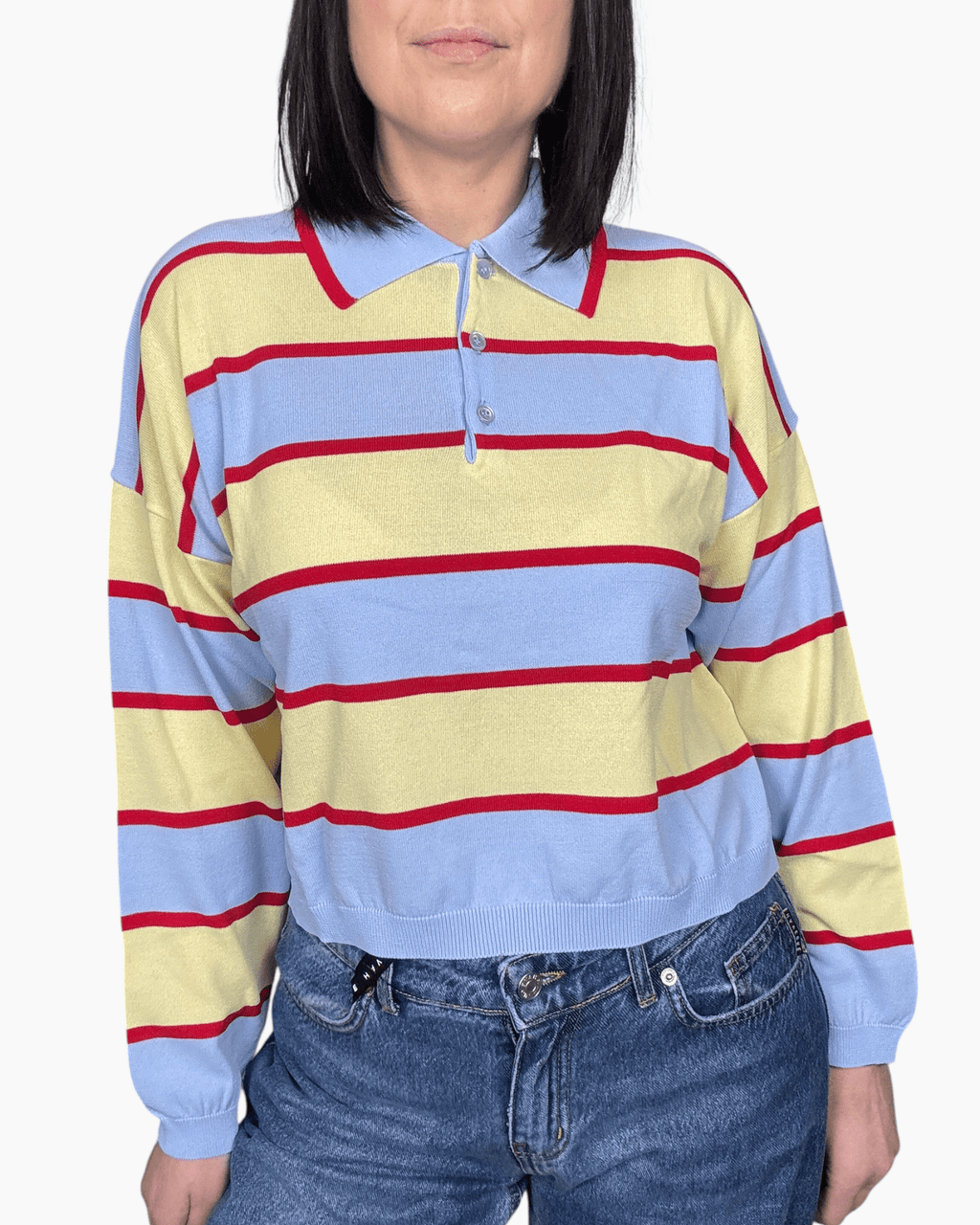 POLO A RIGHE FLUIDA VICOLO - XE BLU ABBIGLIAMENTO