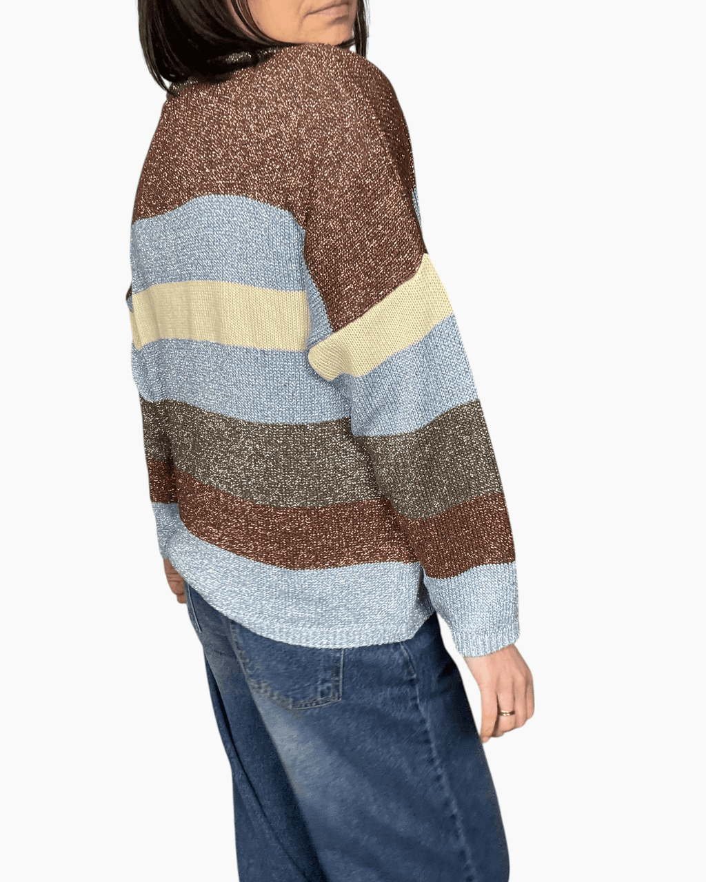 MAGLIA A RIGHE IN LUREX KONTATTO - XE BLU ABBIGLIAMENTO