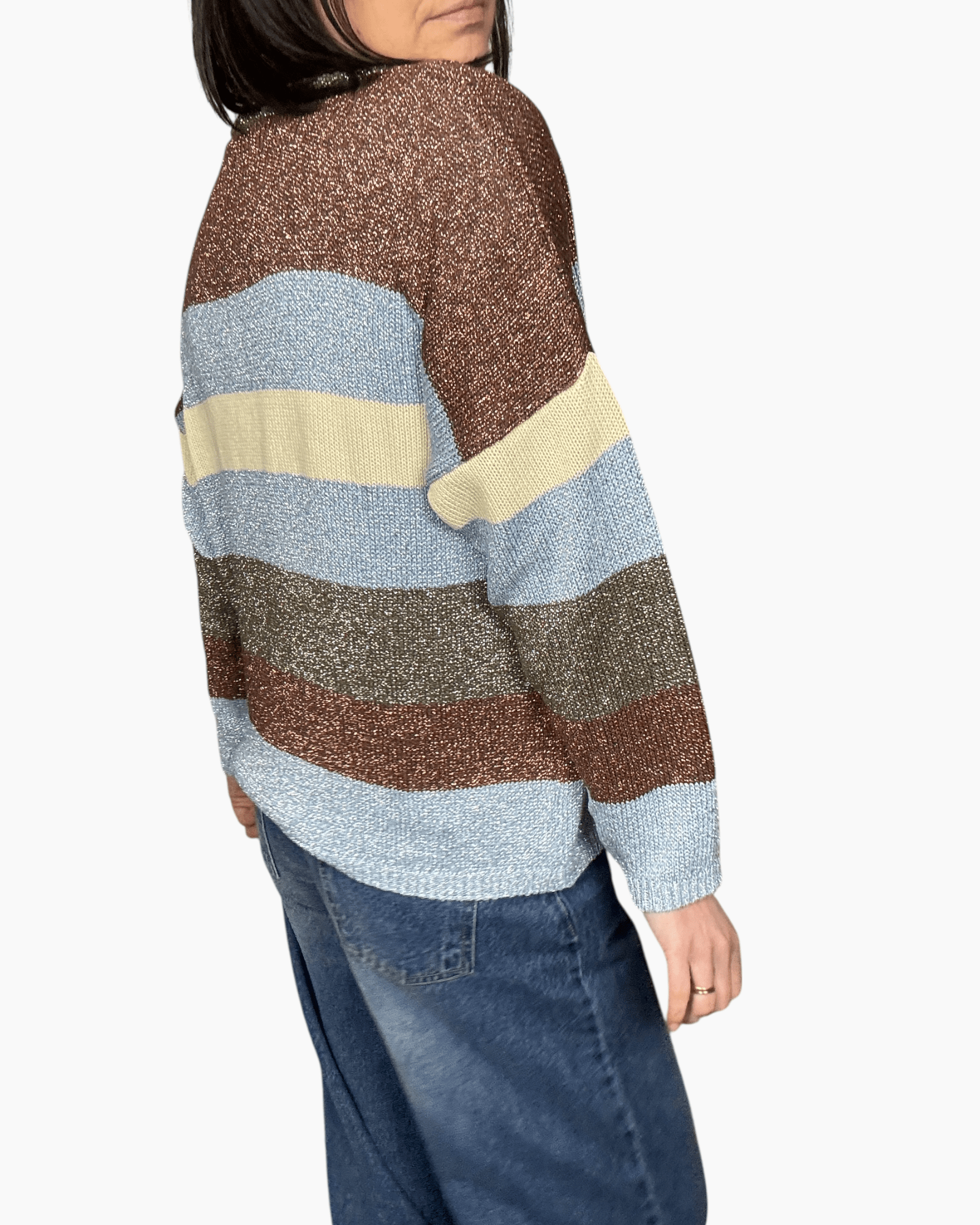 MAGLIA A RIGHE IN LUREX KONTATTO - XE BLU ABBIGLIAMENTO