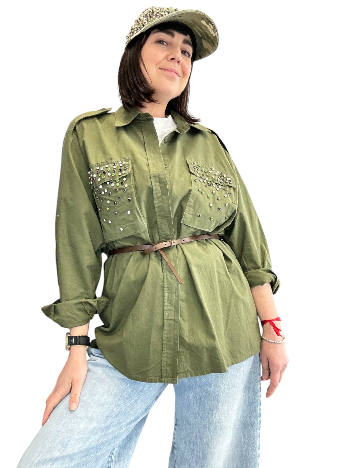 GIACCA-CAMICIA CON STRASS TENSIONE IN